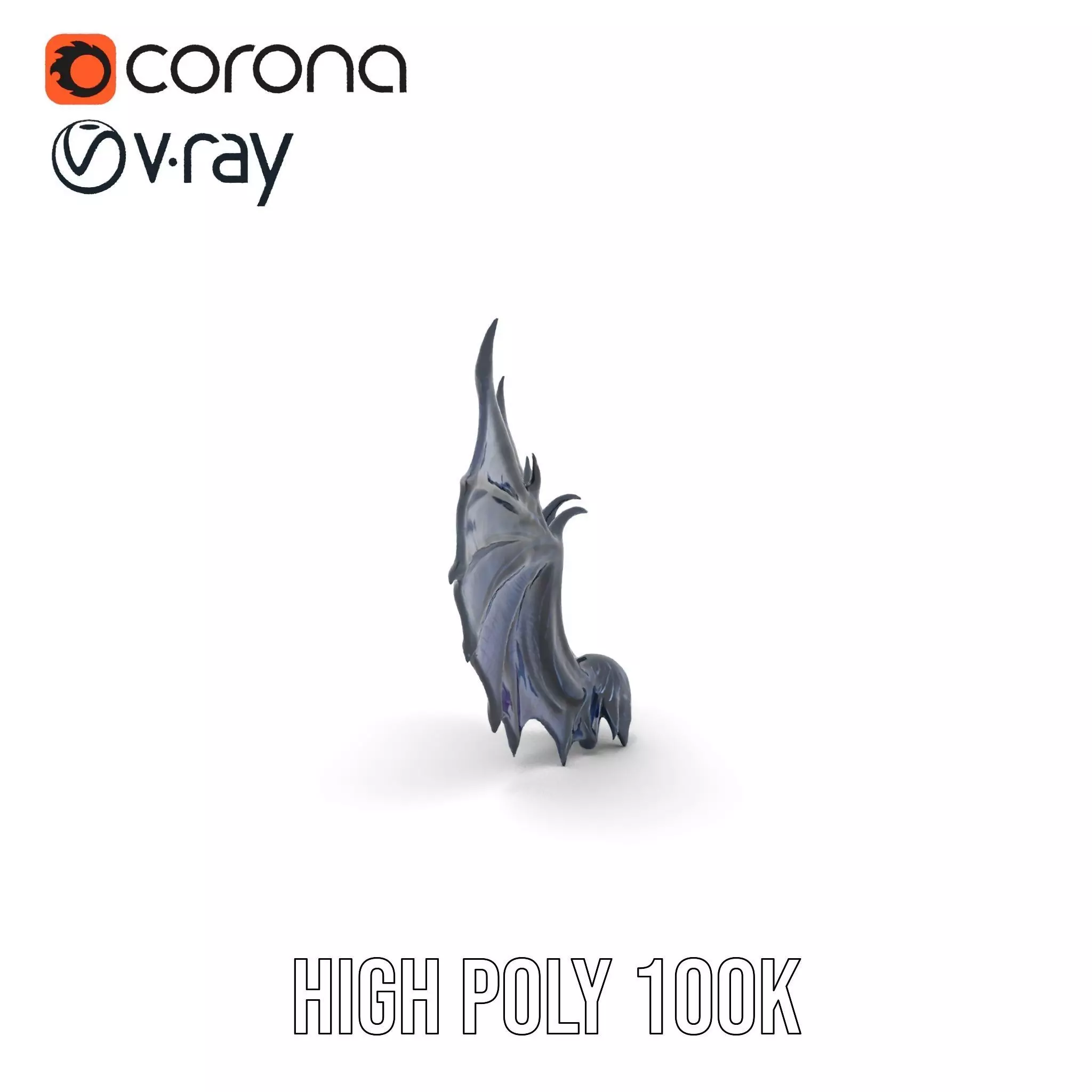 Gothic Dragon Wings model pack Low-poly 3D model_29