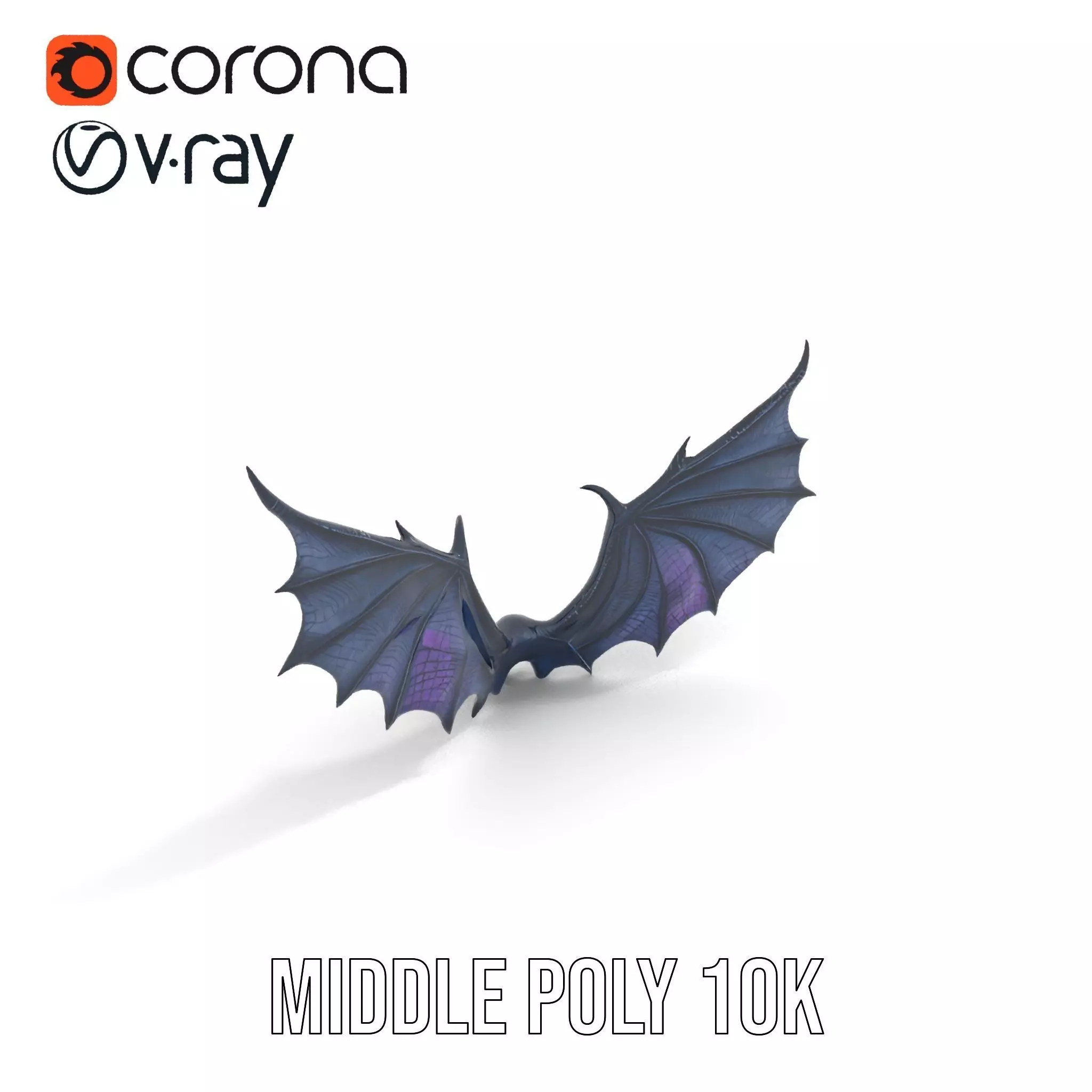 Gothic Dragon Wings model pack Low-poly 3D model_7
