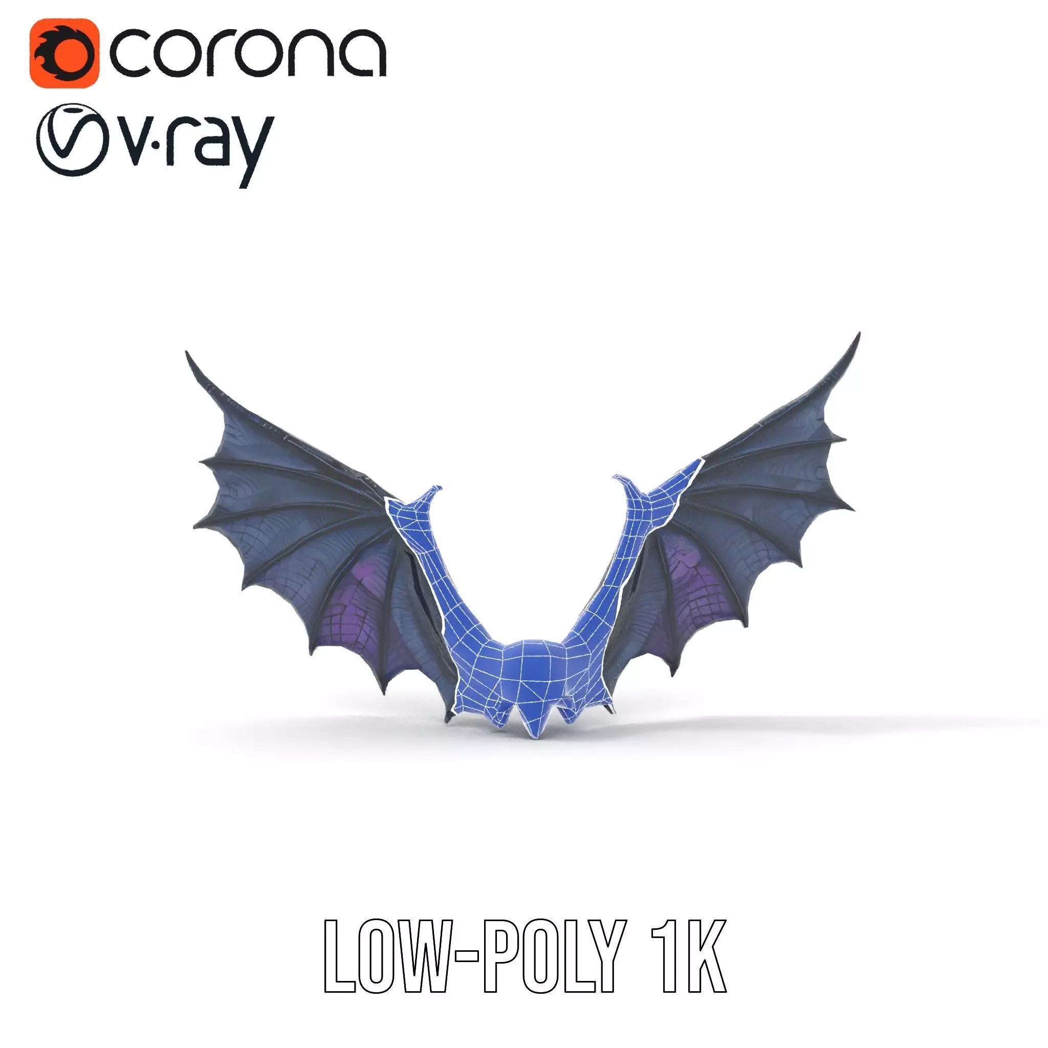 Gothic Dragon Wings model pack Low-poly 3D model_31