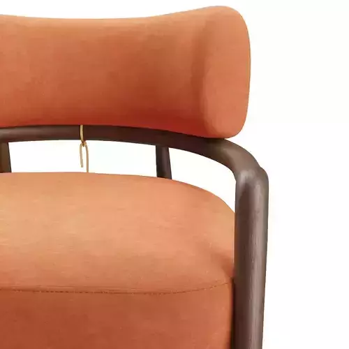 Modern Wooden Armchair  Low-poly 3D model 2