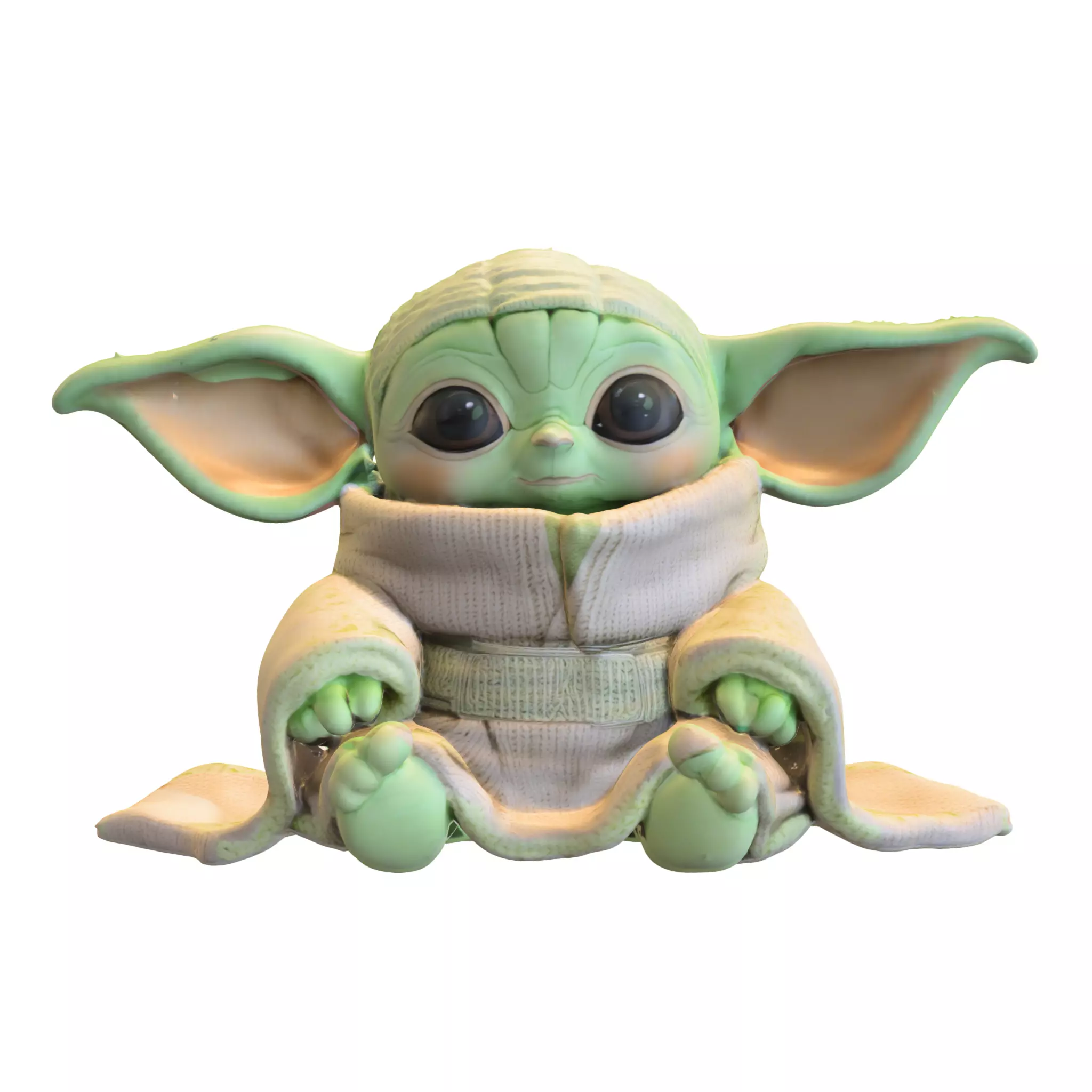 plushie baby yoda 3D model_0
