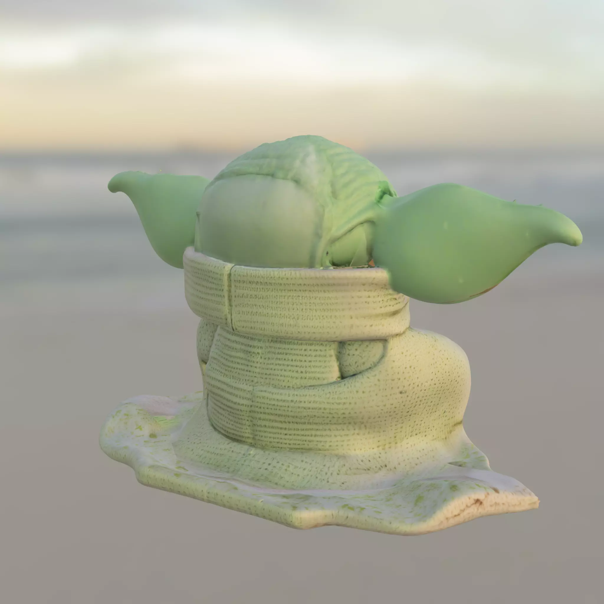 plushie baby yoda 3D model_3