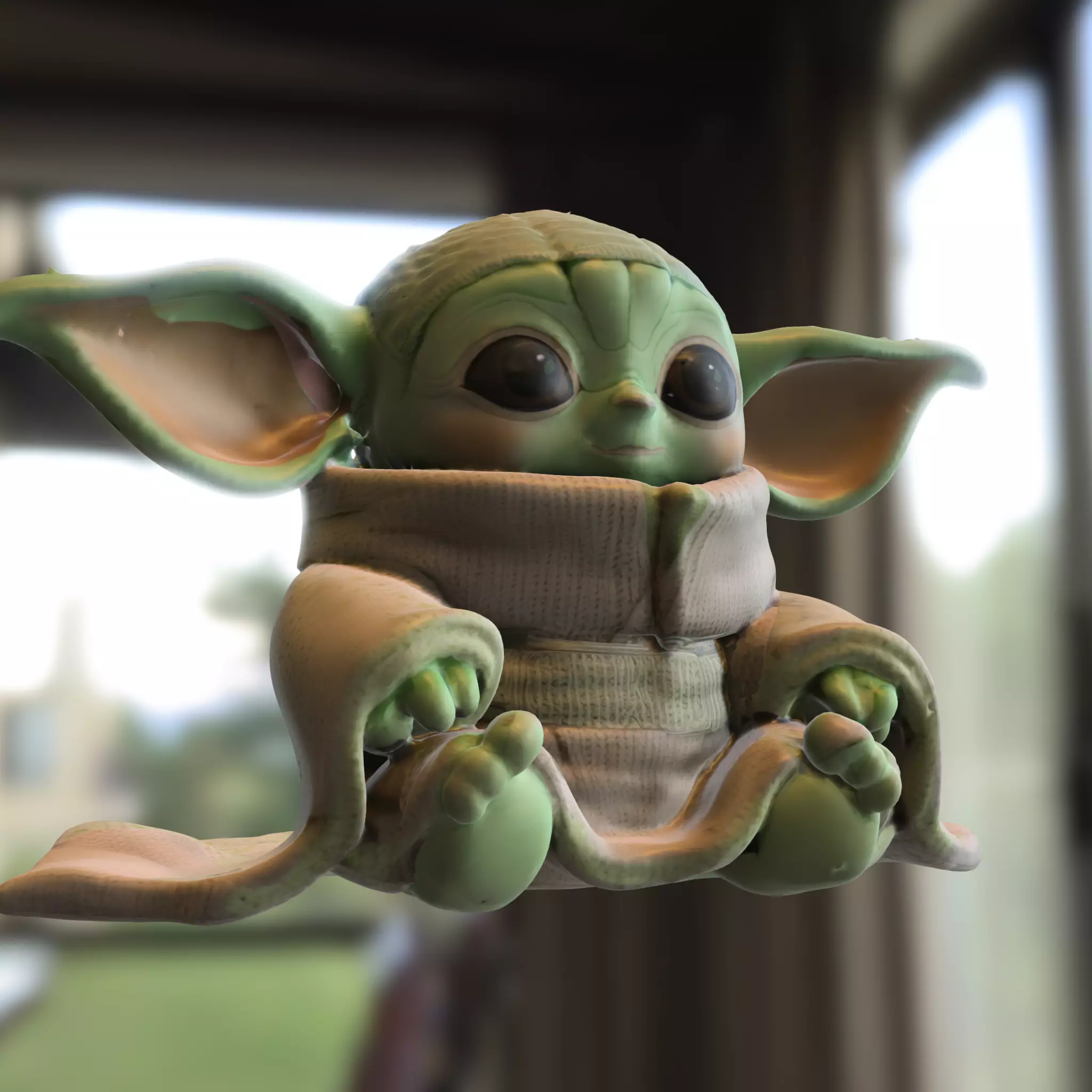 plushie baby yoda 3D model_4