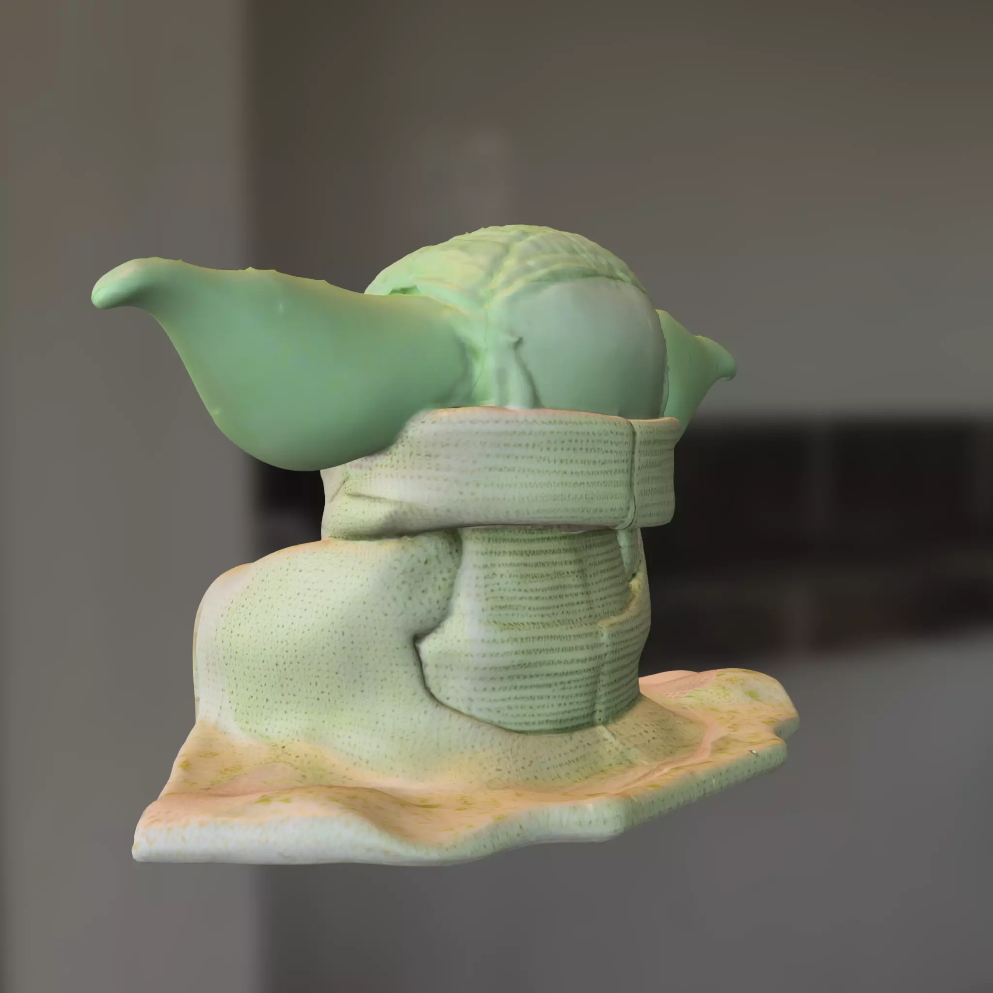 plushie baby yoda 3D model_2