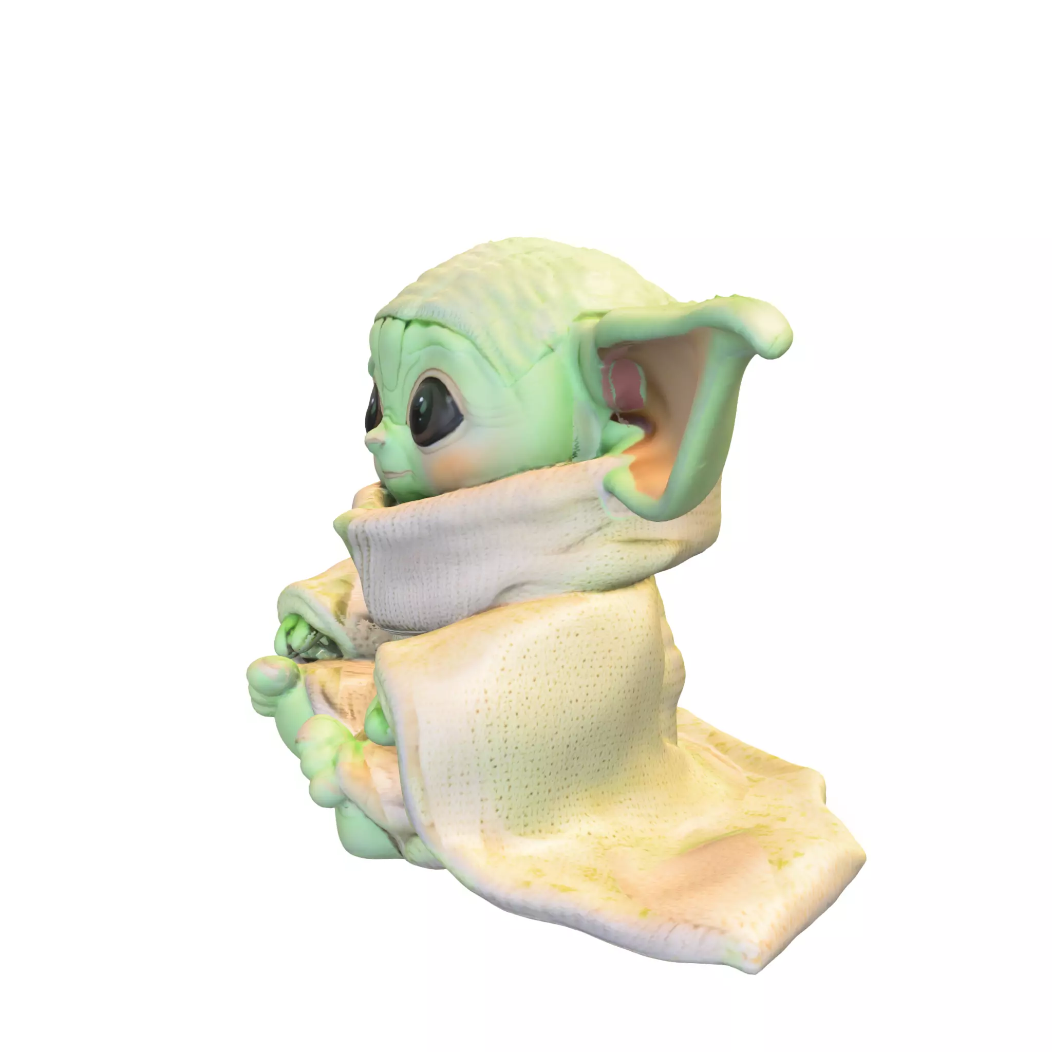 plushie baby yoda 3D model_1