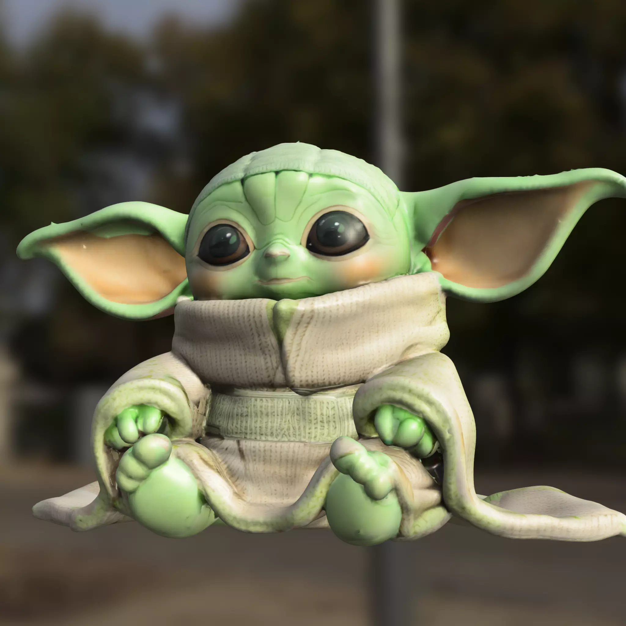 plushie baby yoda 3D model_5