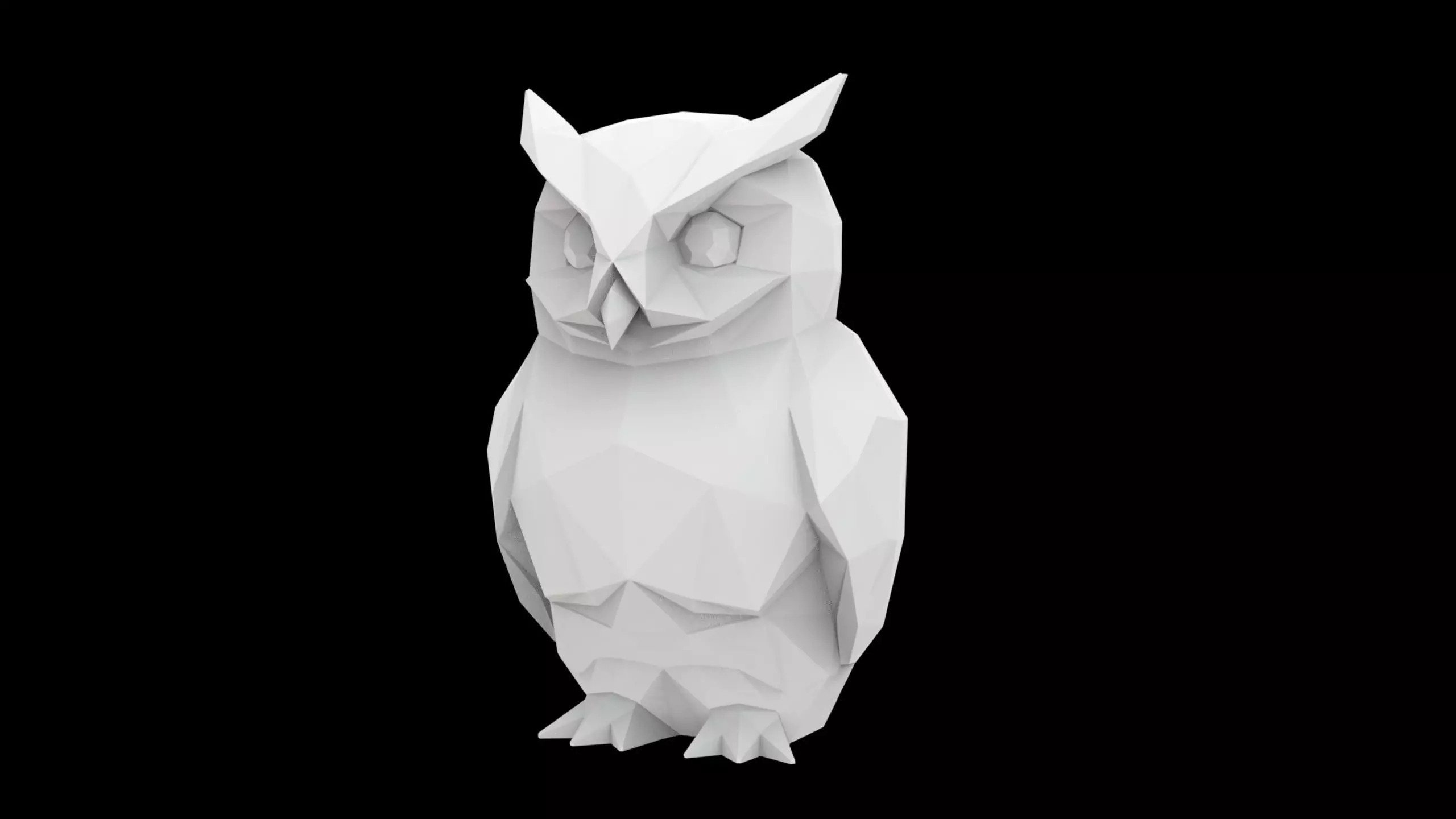 Geometric Owl Sculpture 3D Print Model 3D print model_2