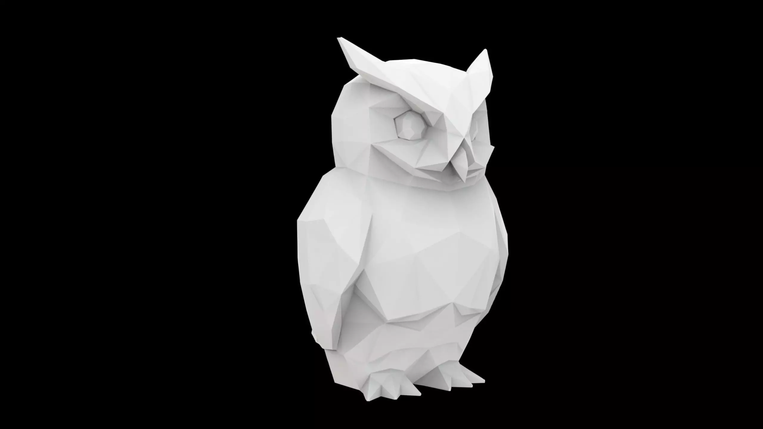 Geometric Owl Sculpture 3D Print Model 3D print model_7