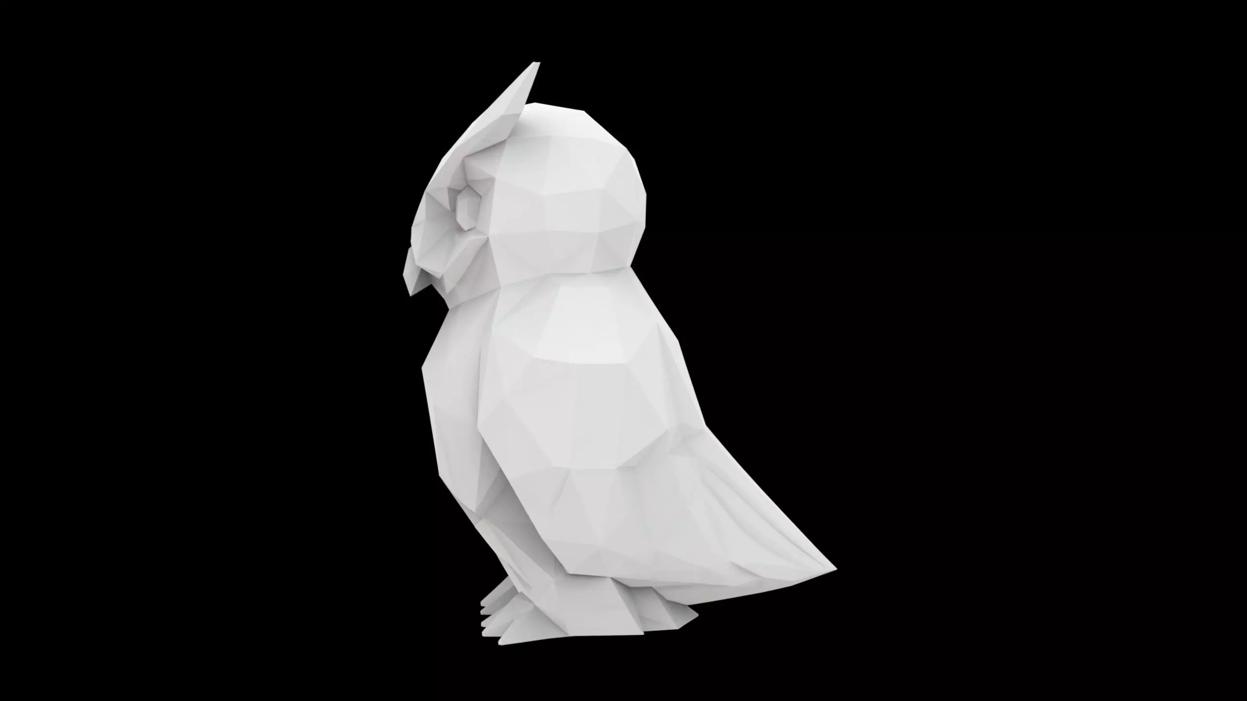 Geometric Owl Sculpture 3D Print Model 3D print model_3