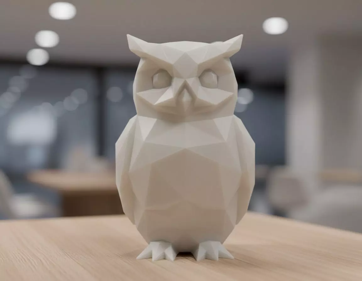 Geometric Owl Sculpture 3D Print Model 3D print model_0