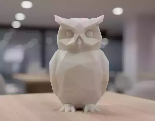 Geometric Owl Sculpture 3D Print Model