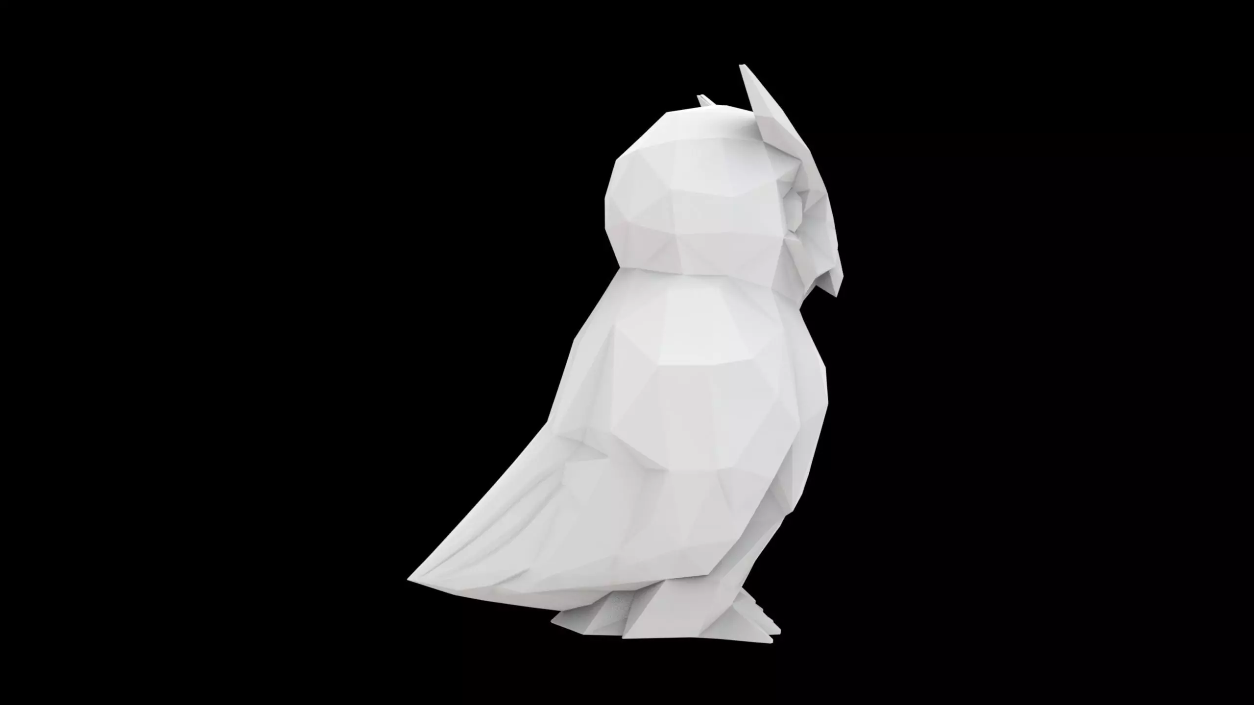 Geometric Owl Sculpture 3D Print Model 3D print model_6