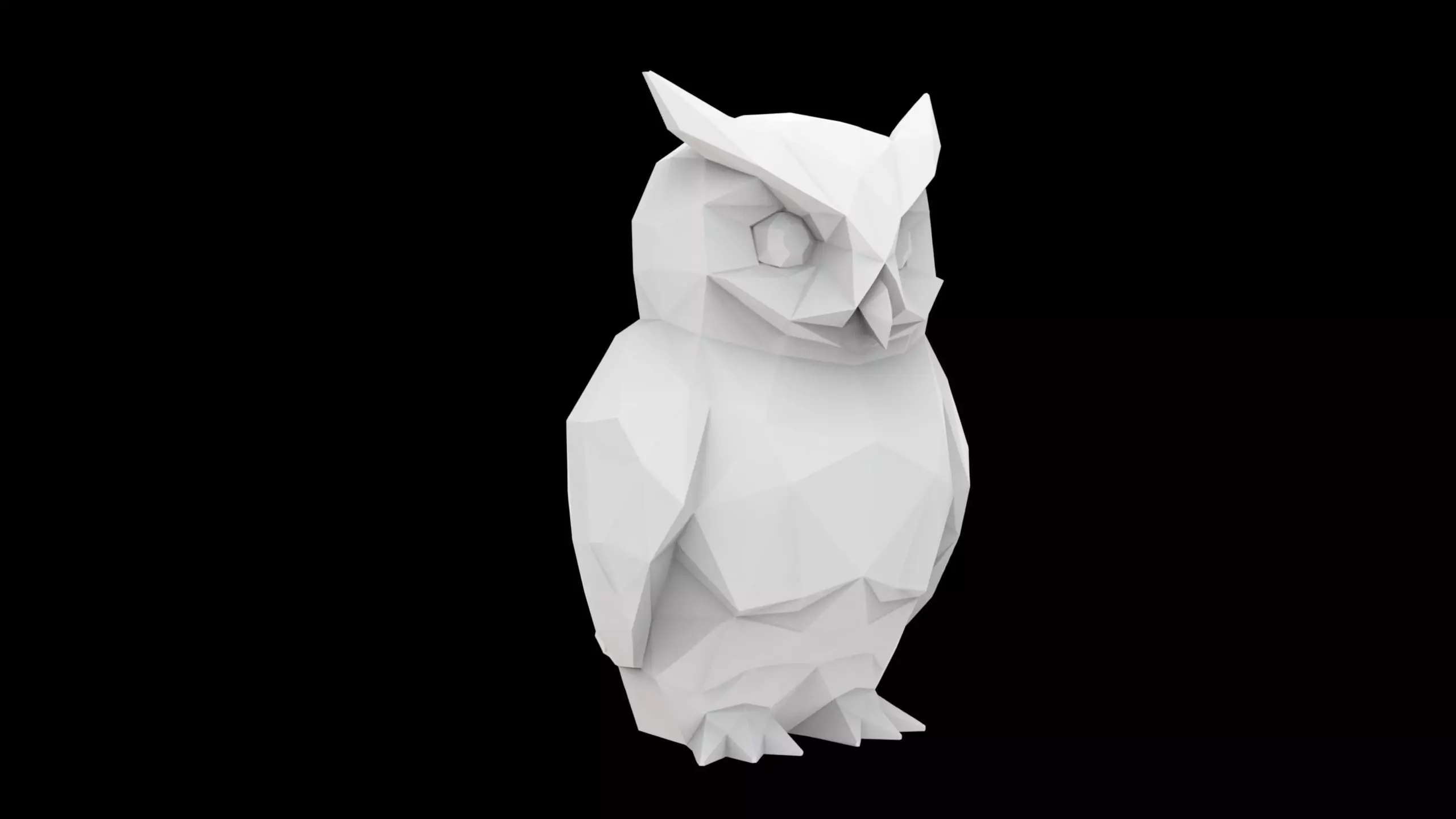 Geometric Owl Sculpture 3D Print Model 3D print model_1