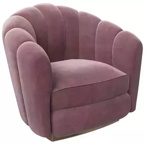 Luxury Velvet Scalloped Armchair