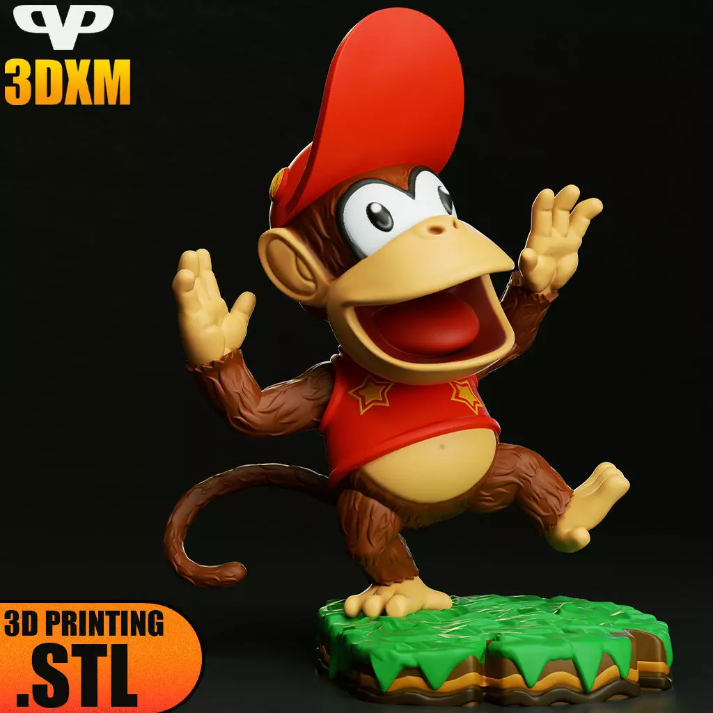 Diddy Kong Chibi STL for 3D Printing 3DXM ChibiSTL 3D print model_2