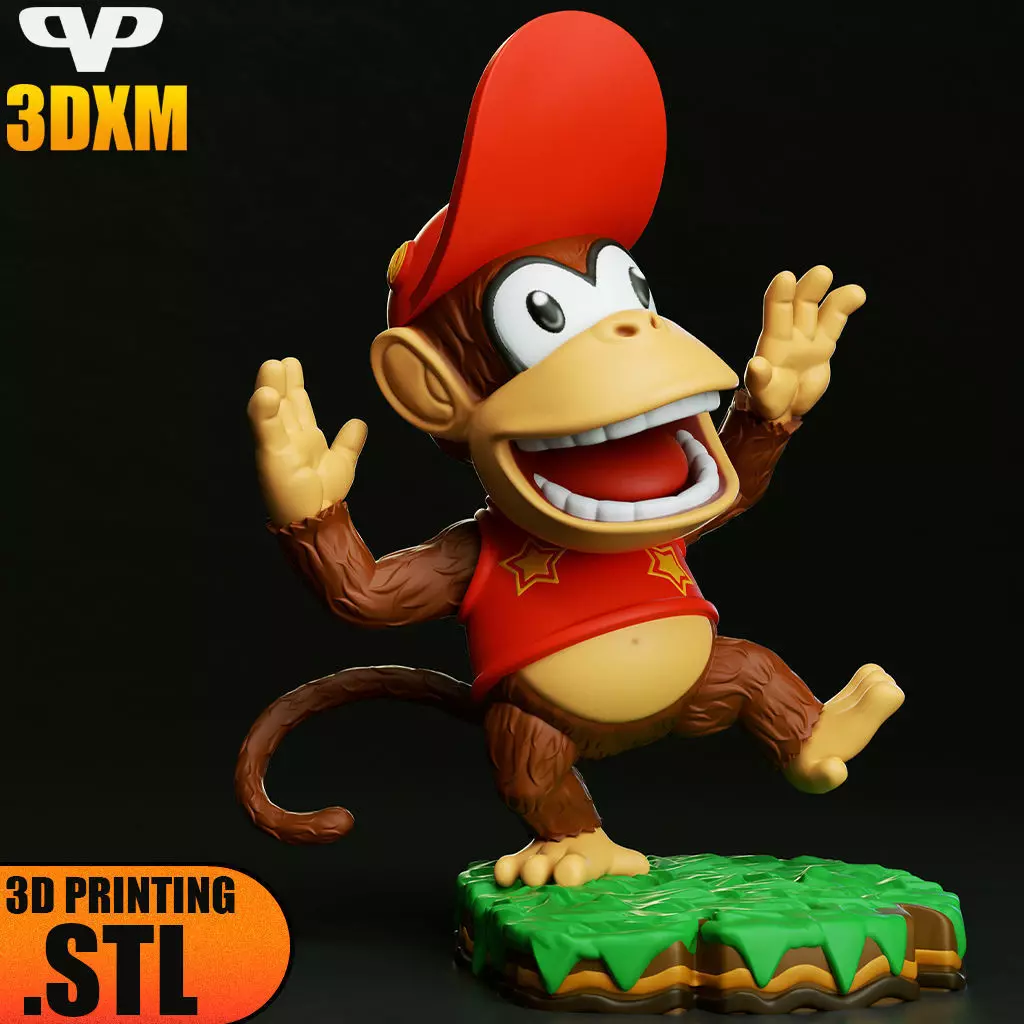 Diddy Kong Chibi STL for 3D Printing 3DXM ChibiSTL 3D print model_0