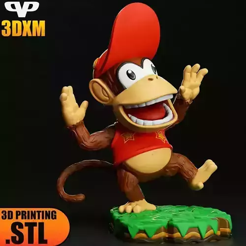 Diddy Kong Chibi STL for 3D Printing 3DXM ChibiSTL