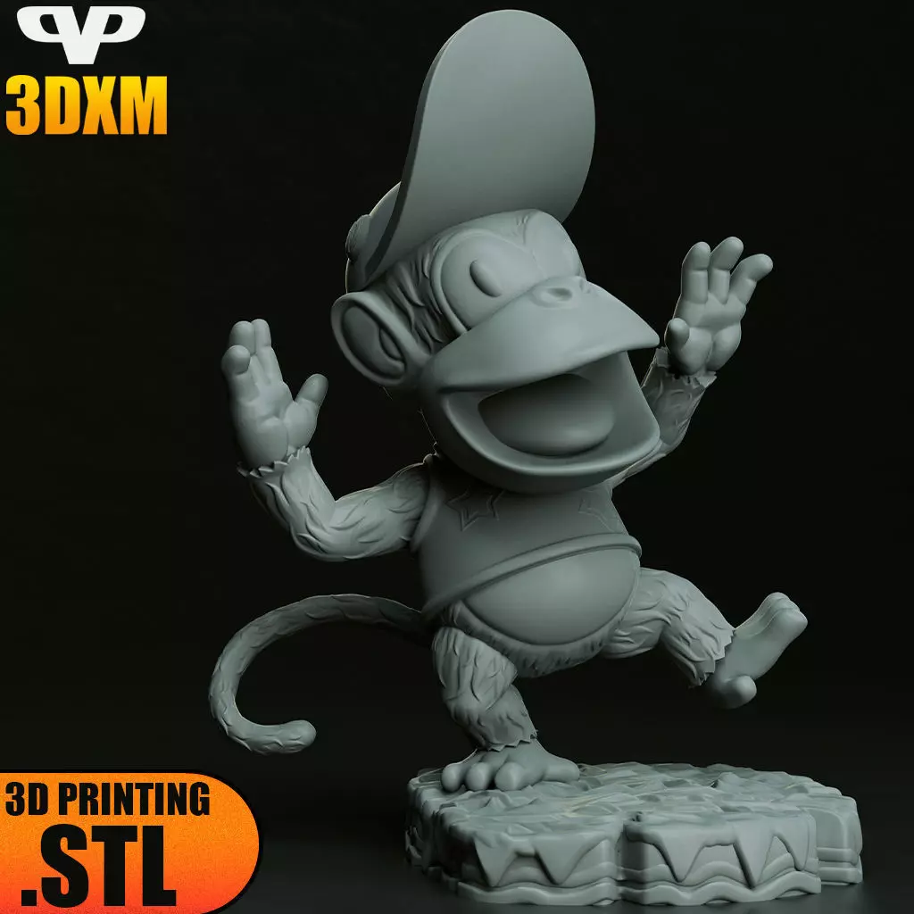 Diddy Kong Chibi STL for 3D Printing 3DXM ChibiSTL 3D print model_7