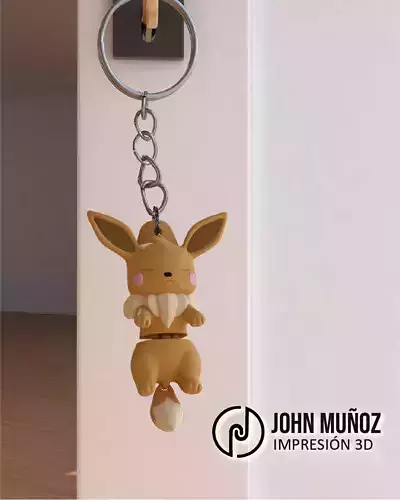 Baby Eevee Sleeping  Articulated Keychain