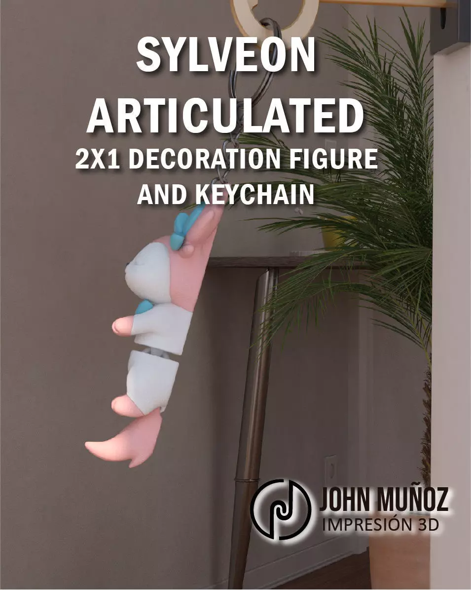 Baby Sylveon Sleeping Articulated Keychain 3D print model_4