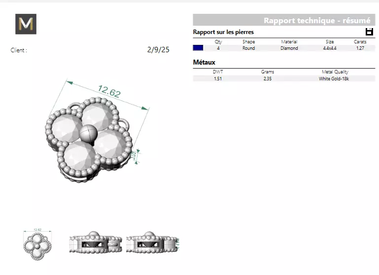 Van Cleef necklace 3D print model_7