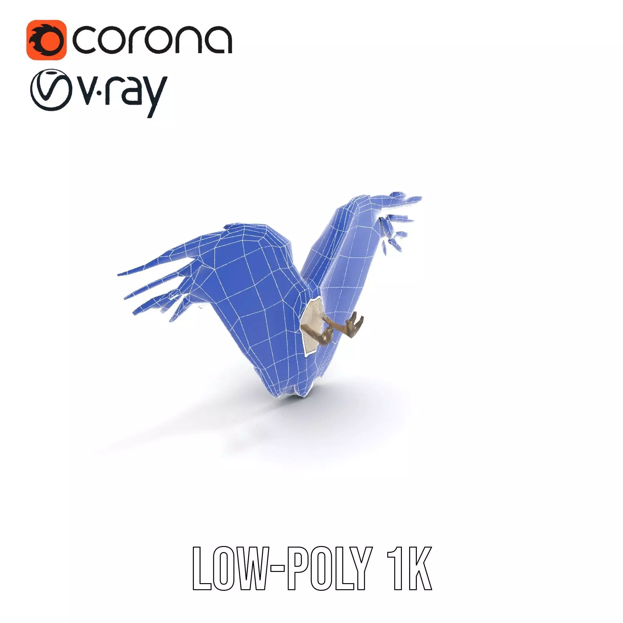 Elegant Feathered Wings model pack Low-poly 3D model_12