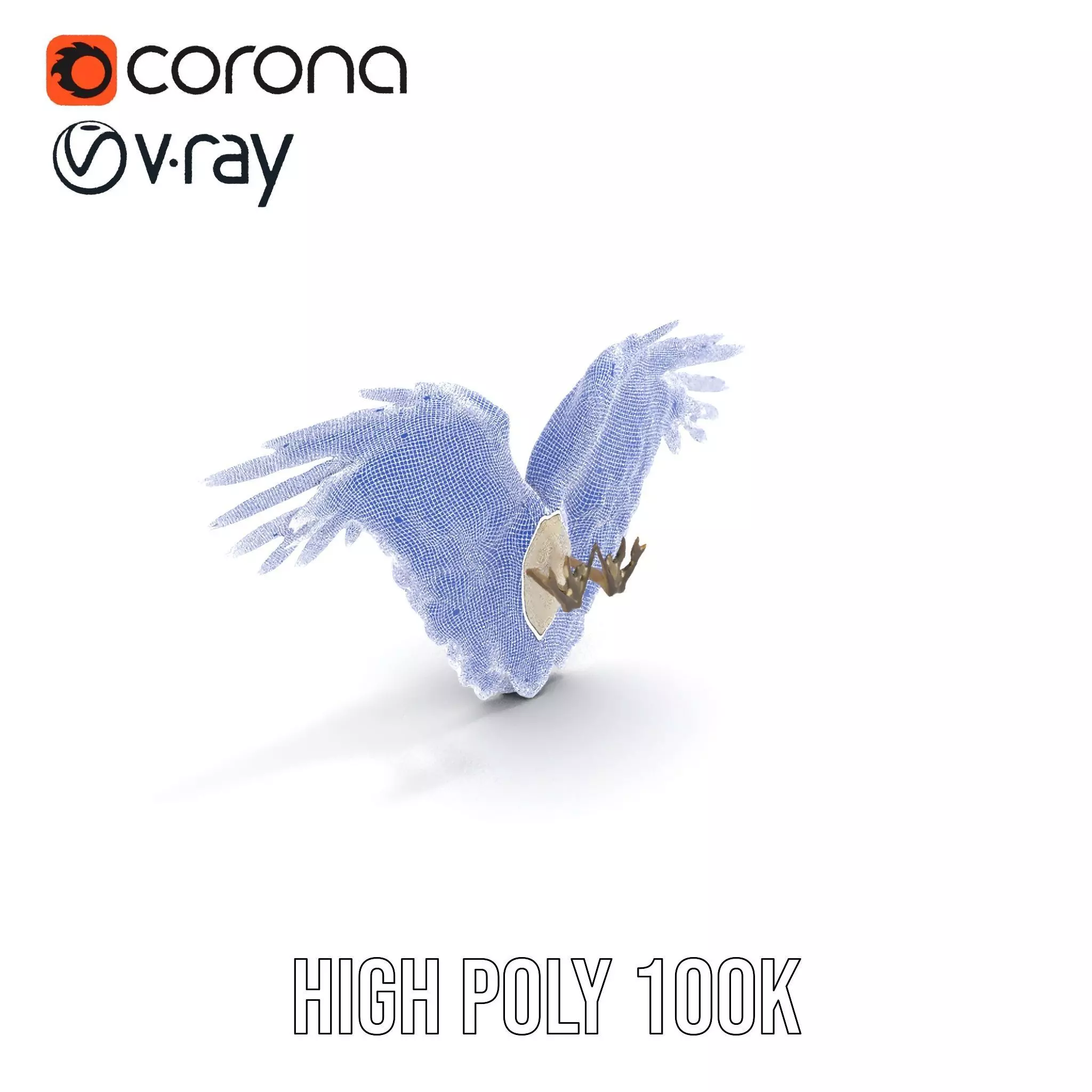Elegant Feathered Wings model pack Low-poly 3D model_26