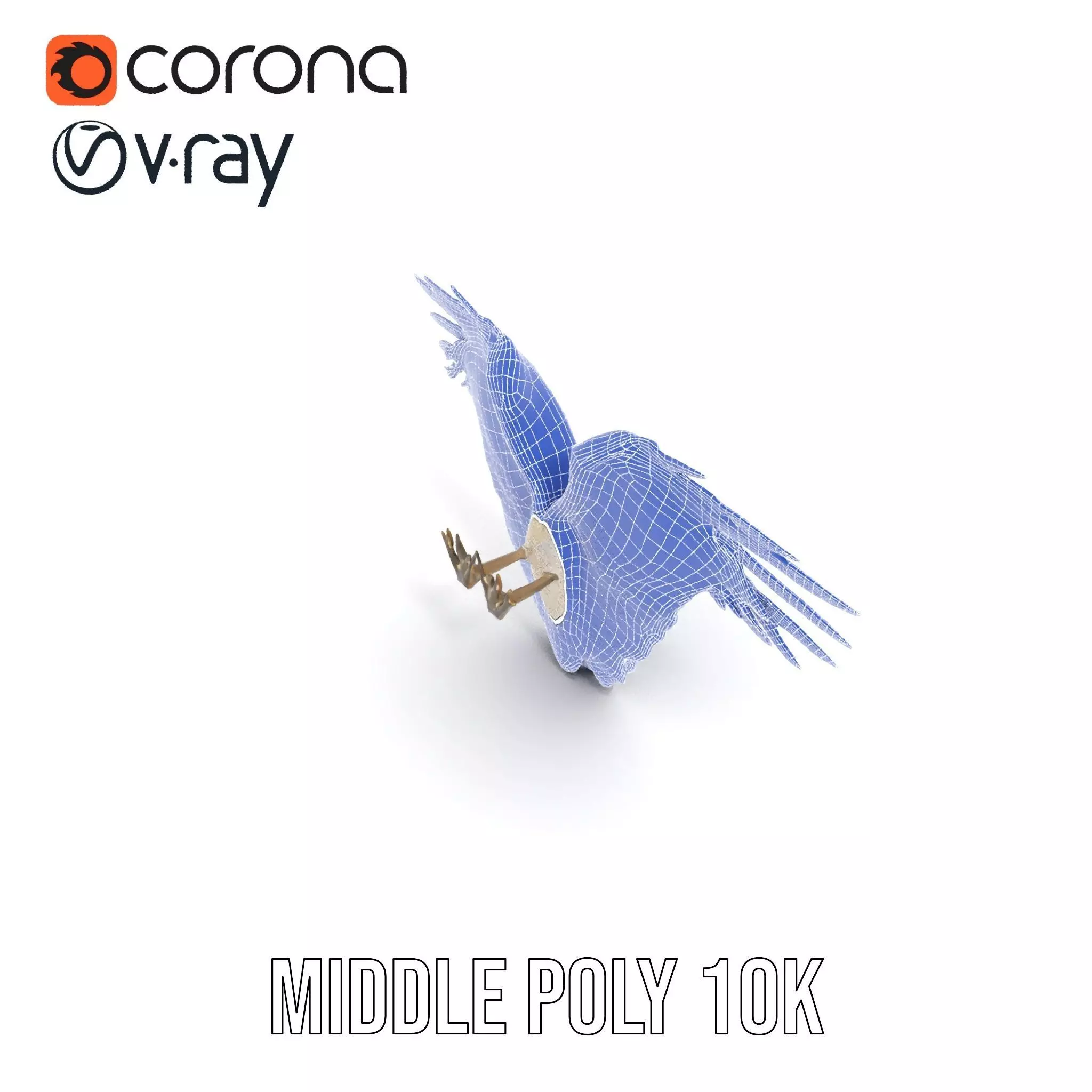 Elegant Feathered Wings model pack Low-poly 3D model_13