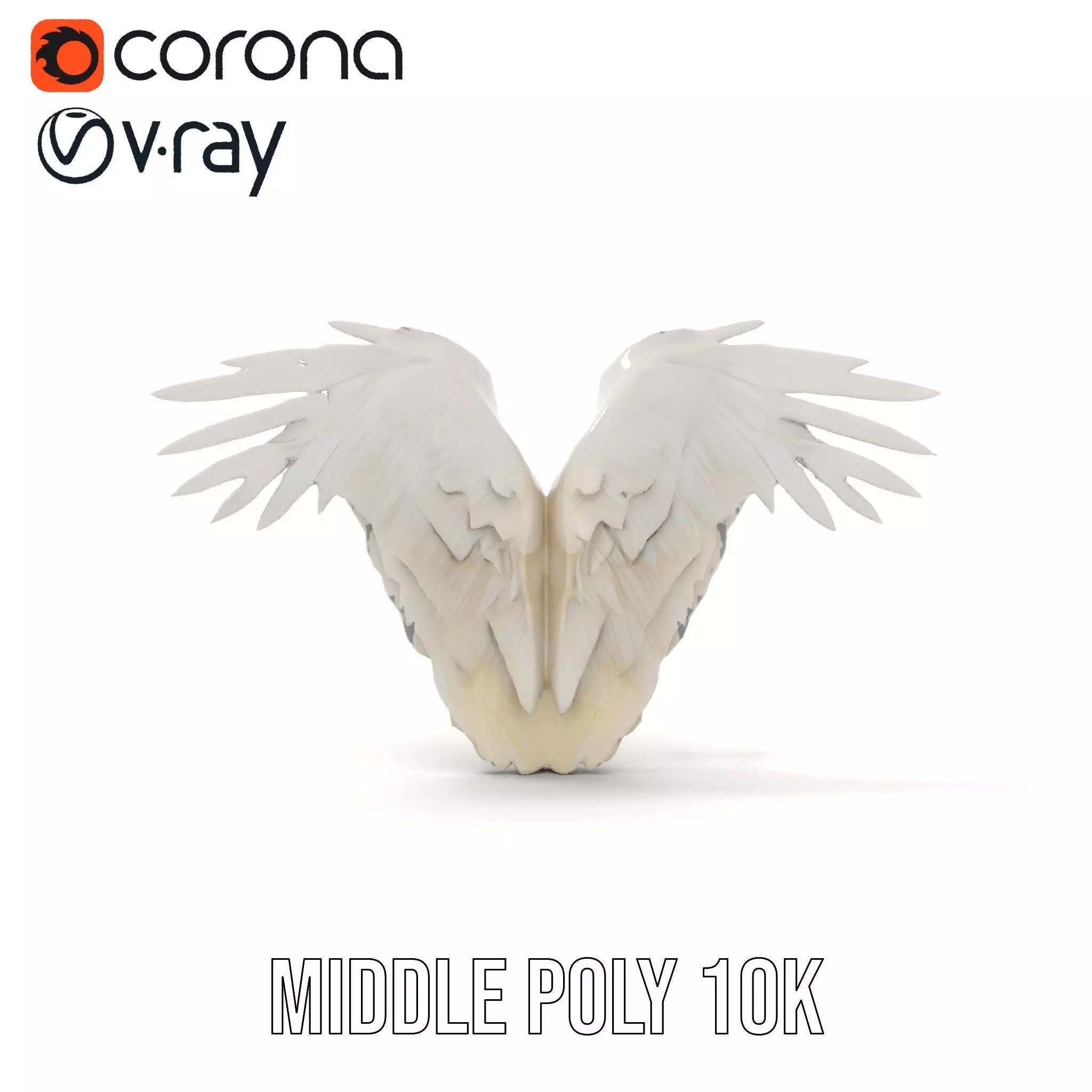 Elegant Feathered Wings model pack Low-poly 3D model_18