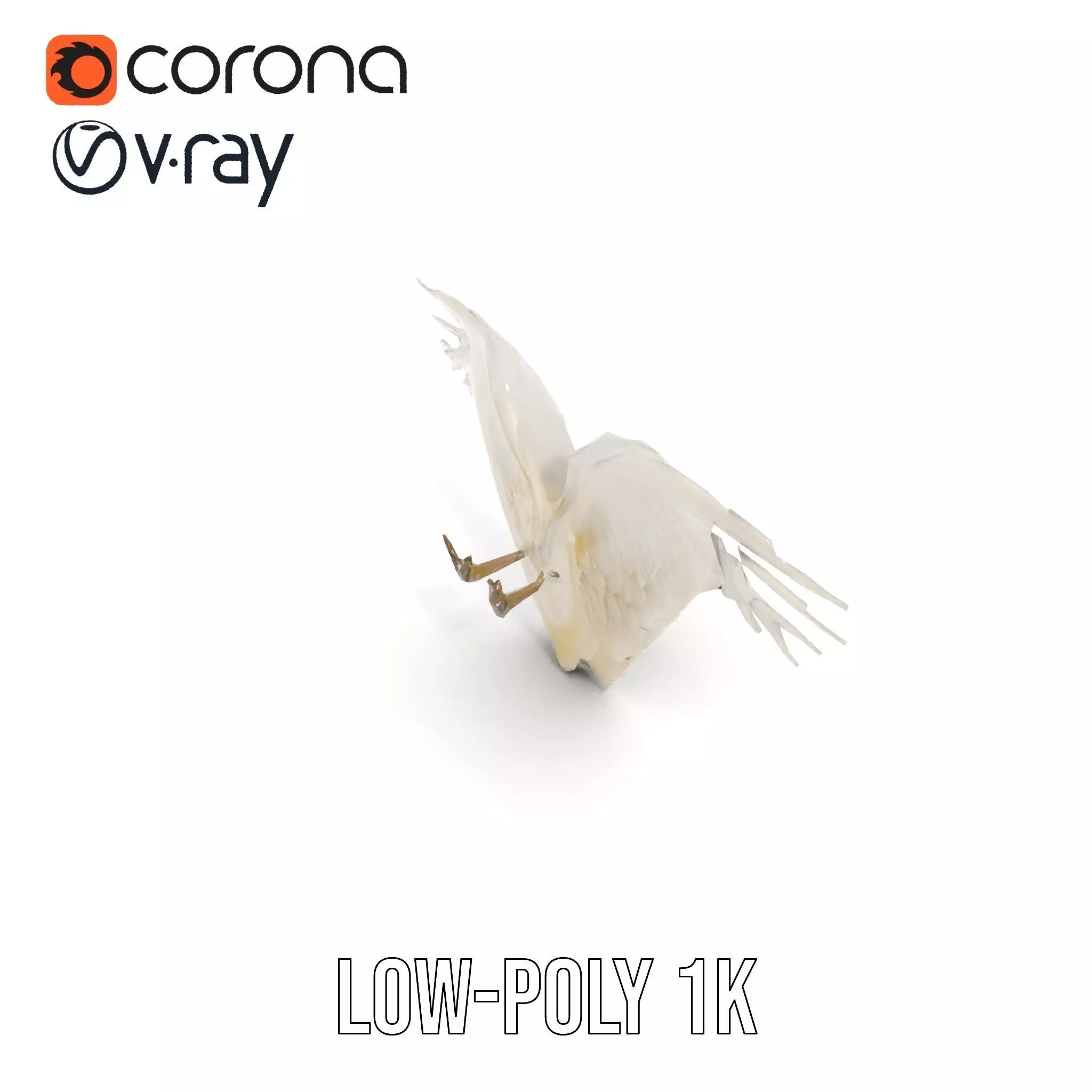 Elegant Feathered Wings model pack Low-poly 3D model_19