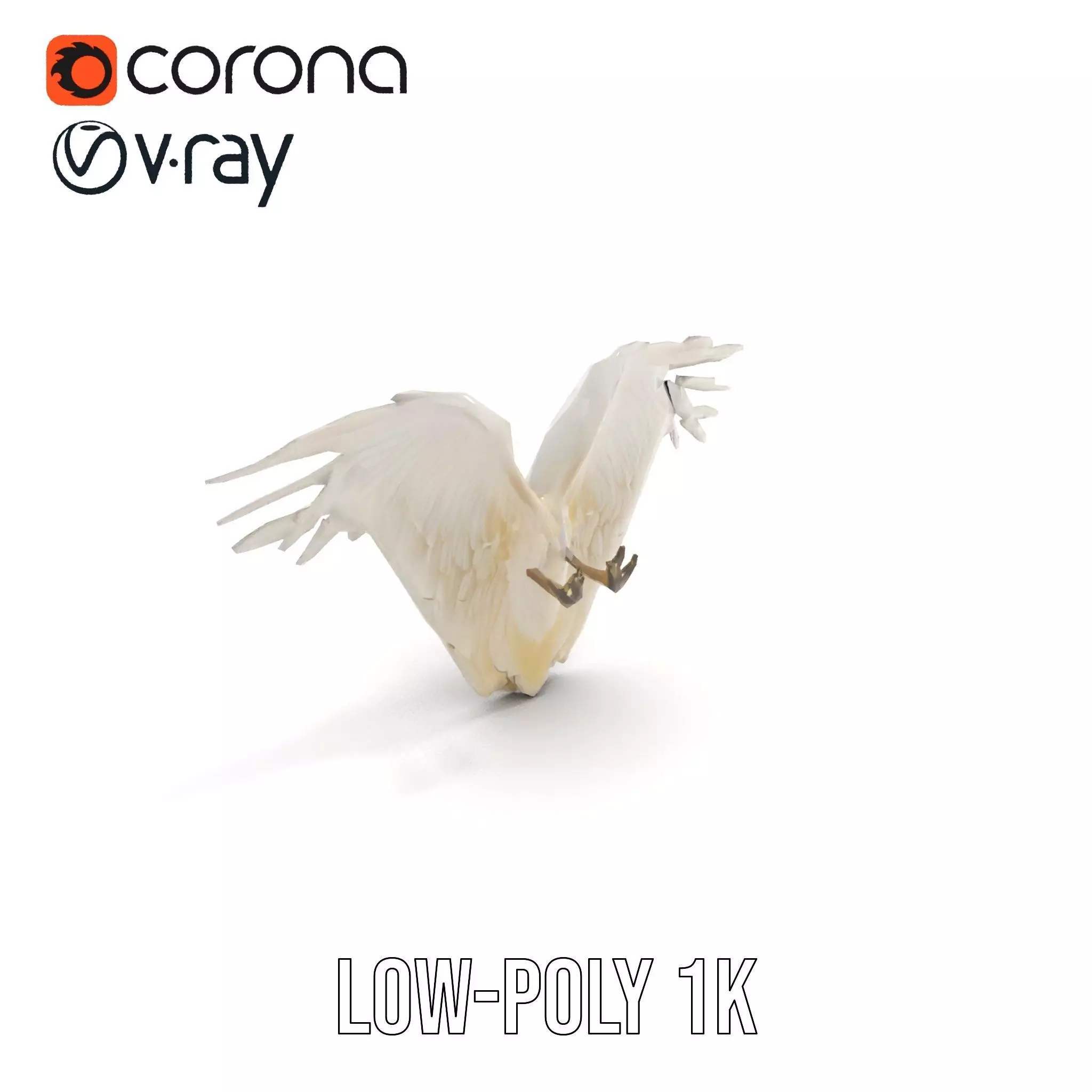 Elegant Feathered Wings model pack Low-poly 3D model_16