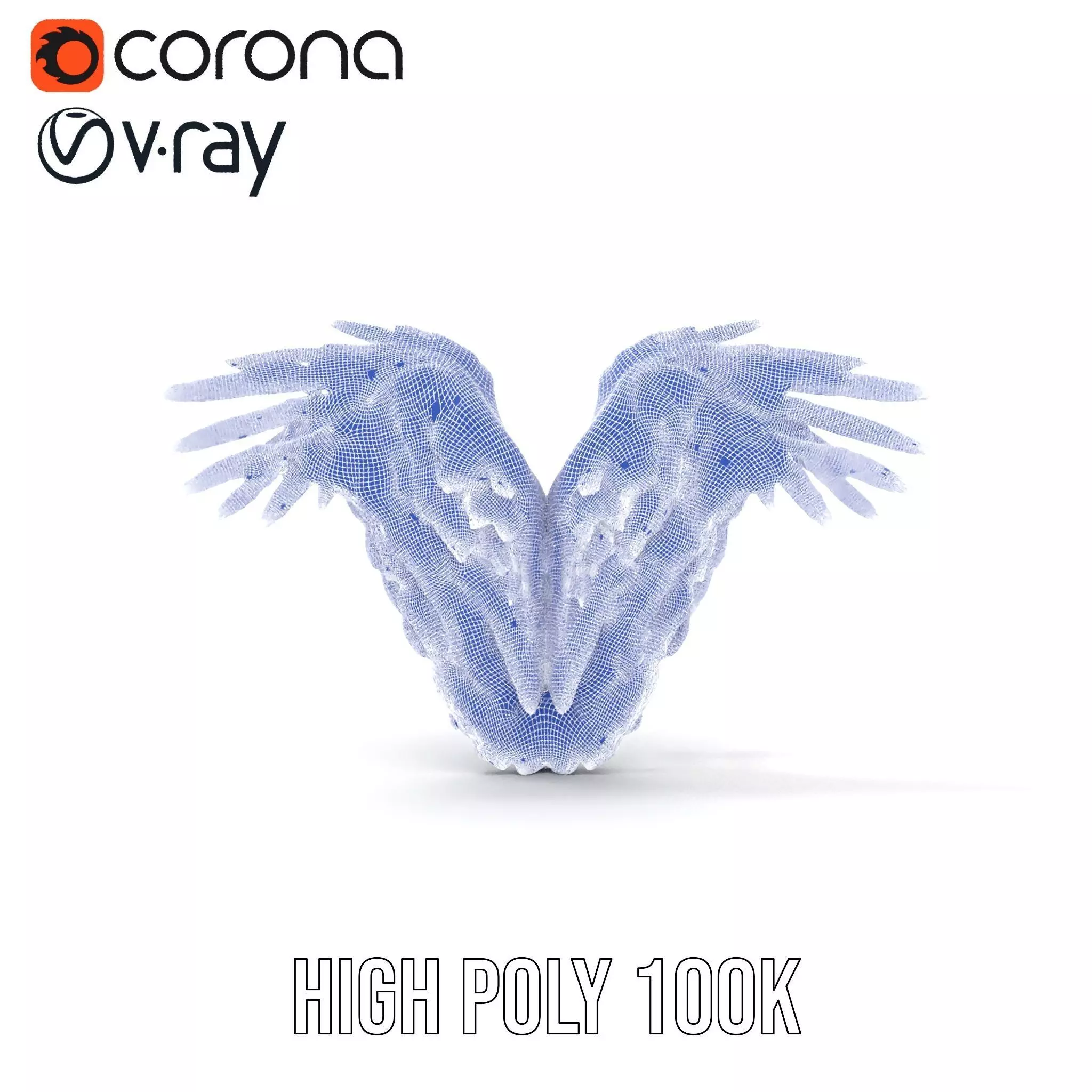 Elegant Feathered Wings model pack Low-poly 3D model_29