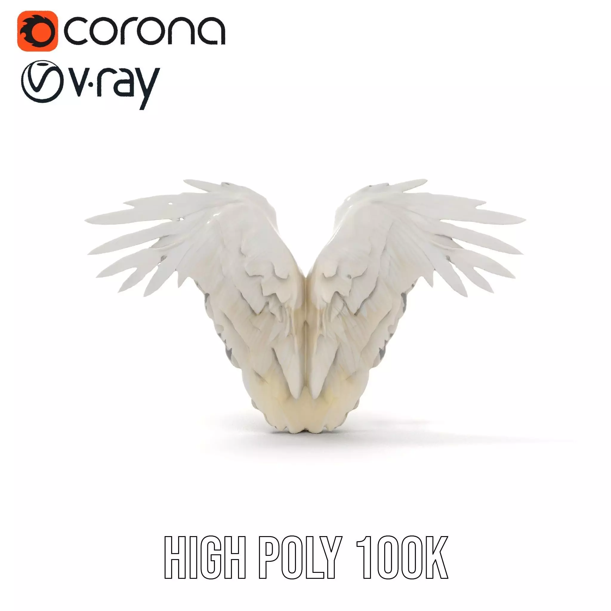 Elegant Feathered Wings model pack Low-poly 3D model_33
