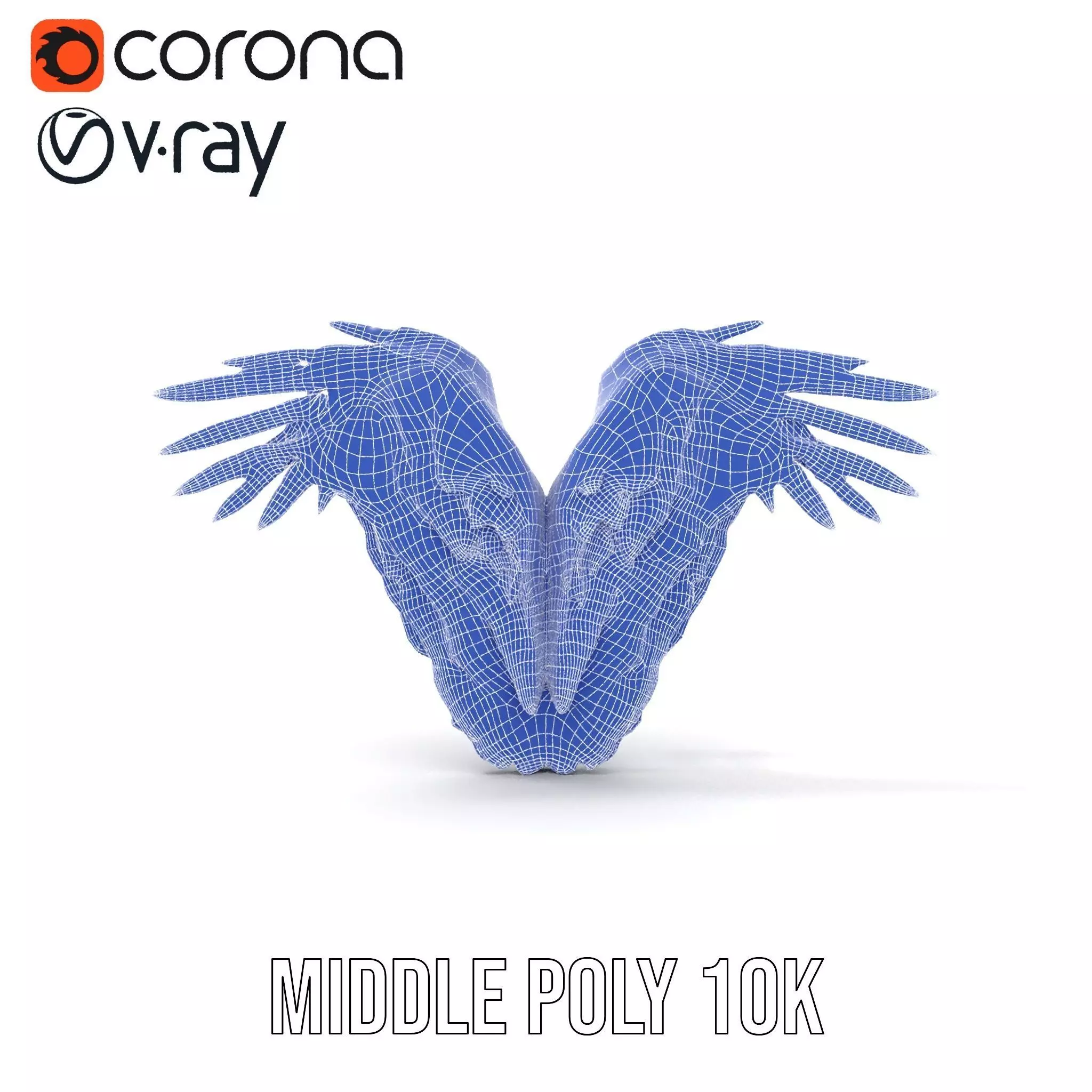 Elegant Feathered Wings model pack Low-poly 3D model_30