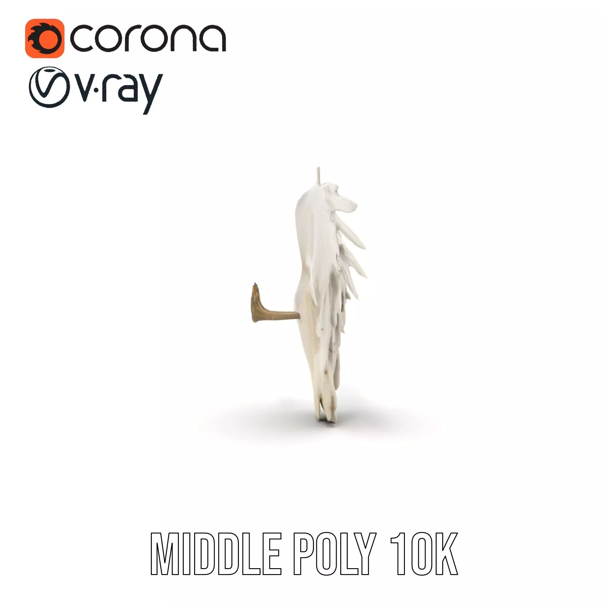 Elegant Feathered Wings model pack Low-poly 3D model_6