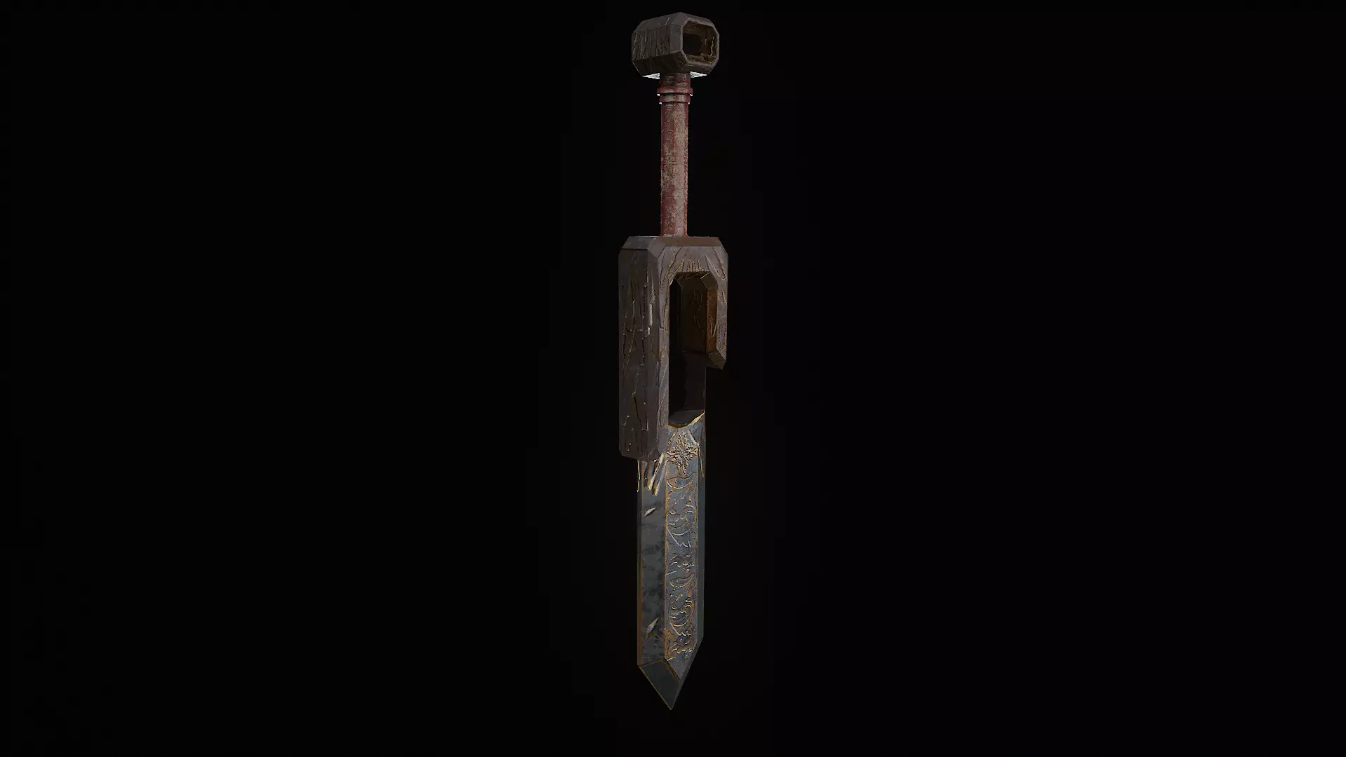 Holy Sword PBR FBX Low-poly 3D model_1