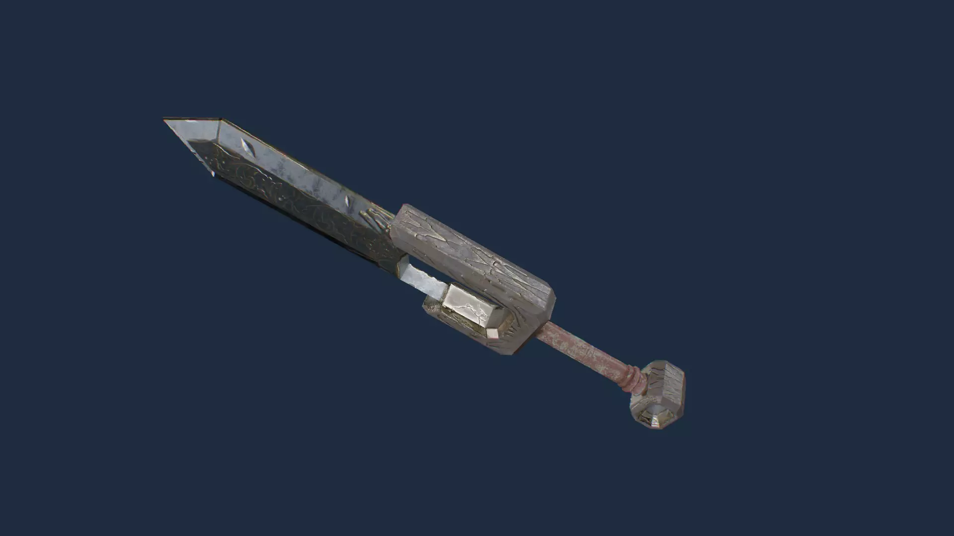 Holy Sword PBR FBX Low-poly 3D model_6