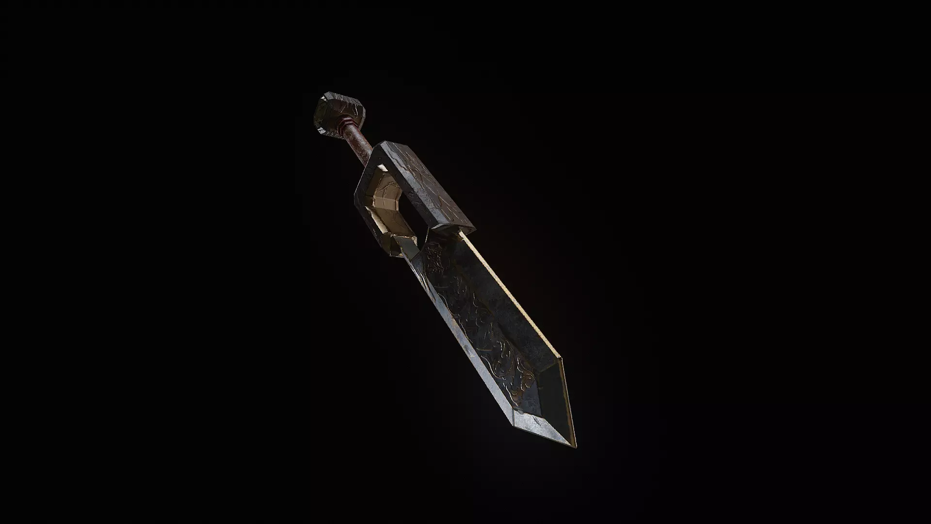 Holy Sword PBR FBX Low-poly 3D model_3