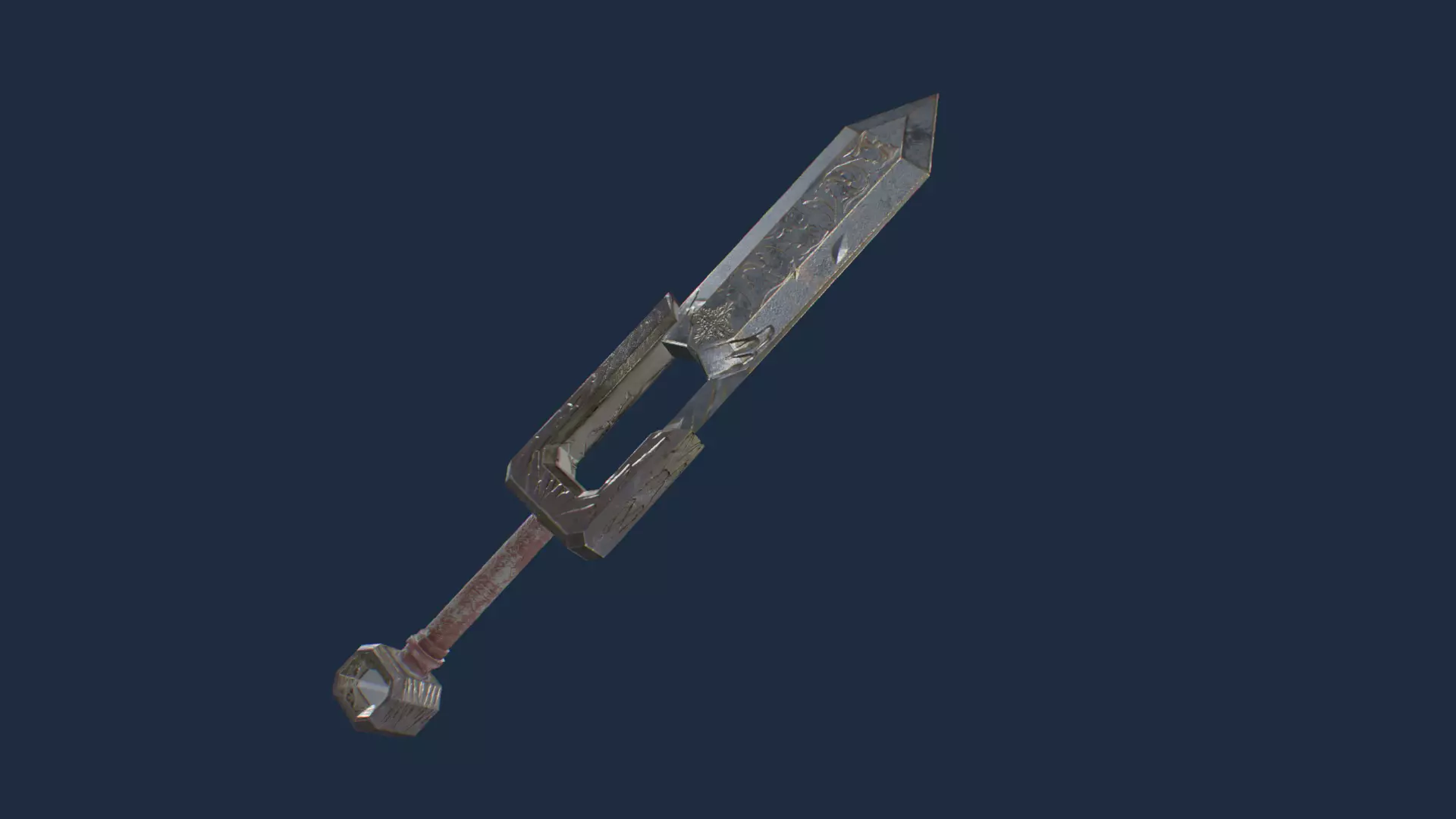 Holy Sword PBR FBX Low-poly 3D model_7