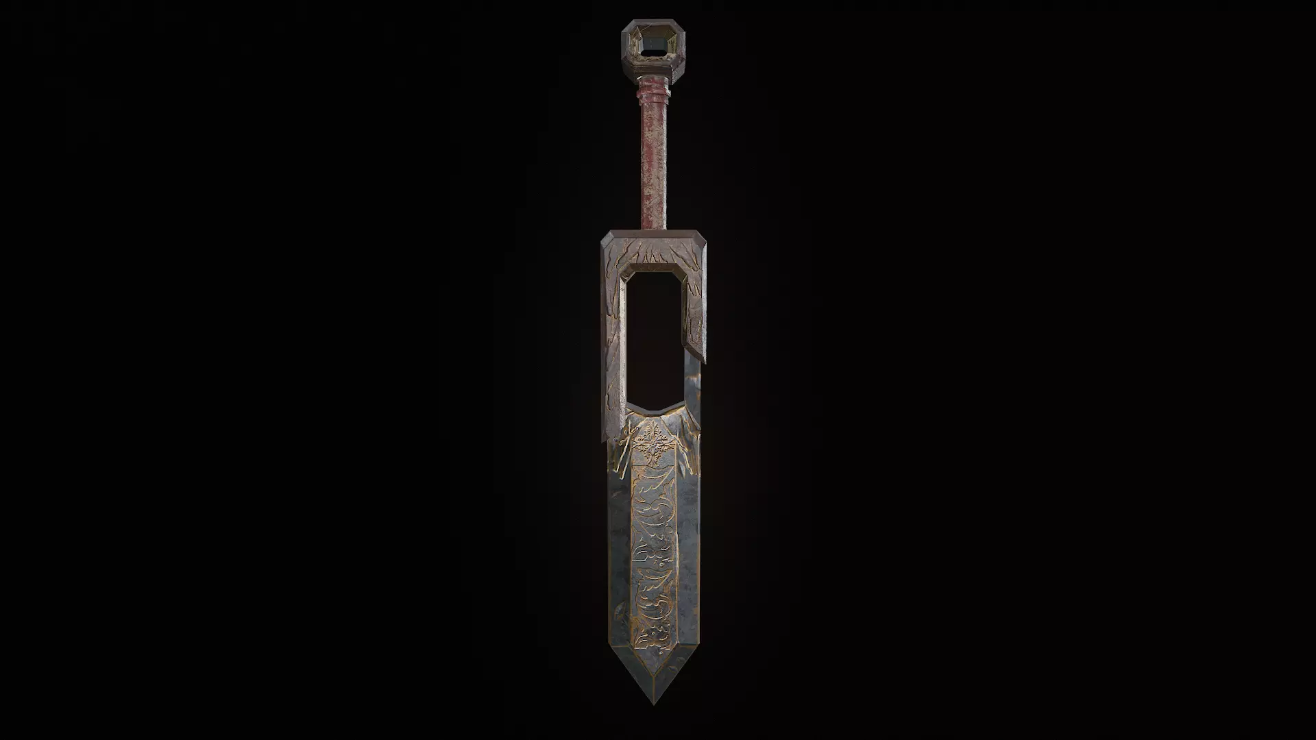 Holy Sword PBR FBX Low-poly 3D model_2