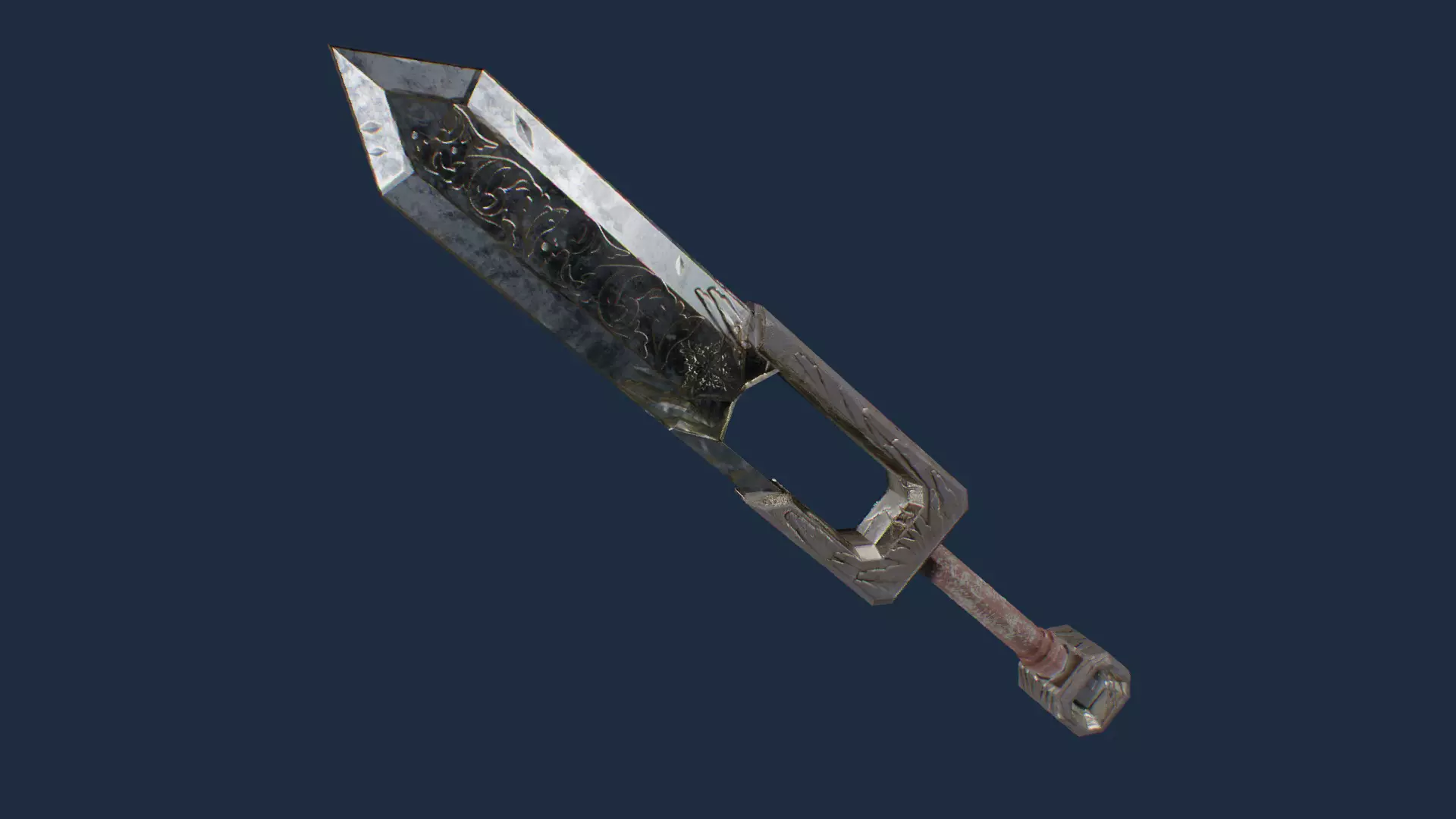 Holy Sword PBR FBX Low-poly 3D model_4