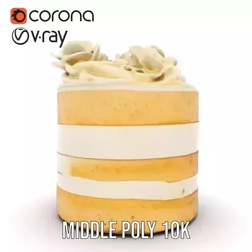 Elegant Floral Cake model pack Low-poly 3D model 5