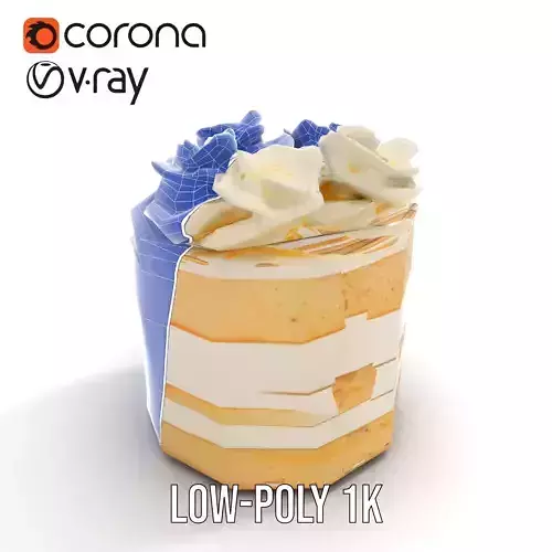 Elegant Floral Cake model pack Low-poly 3D model 7