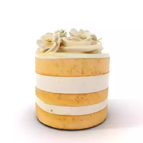 Elegant Floral Cake model pack Low-poly 3D model 6