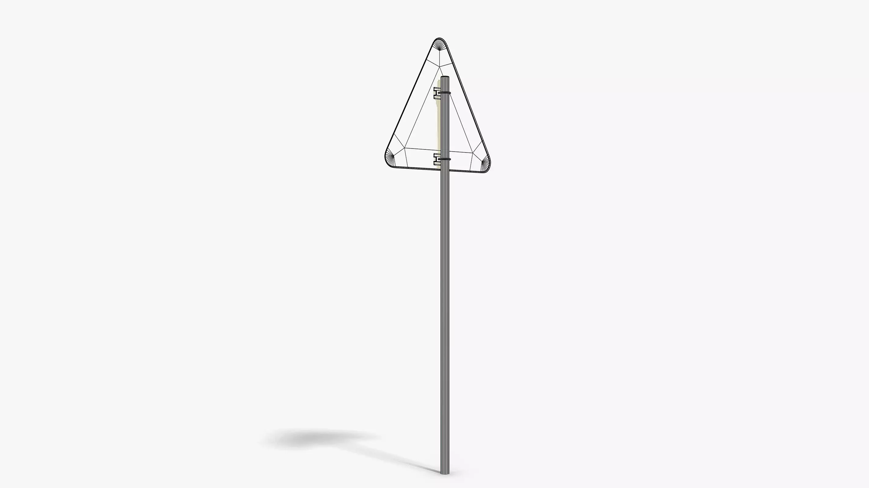 Slippery Road Sign Low-poly 3D model_10