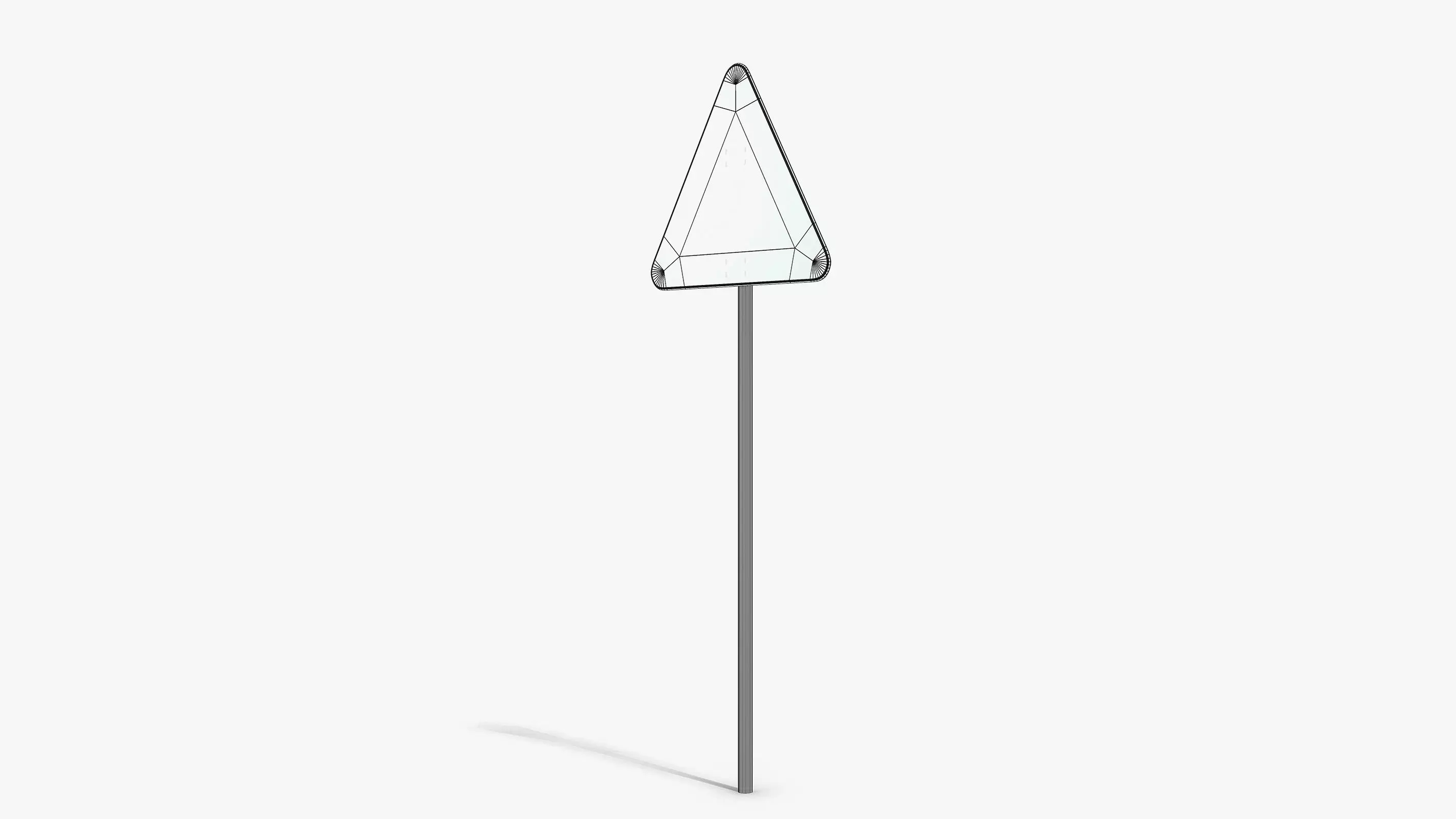 Slippery Road Sign Low-poly 3D model_11