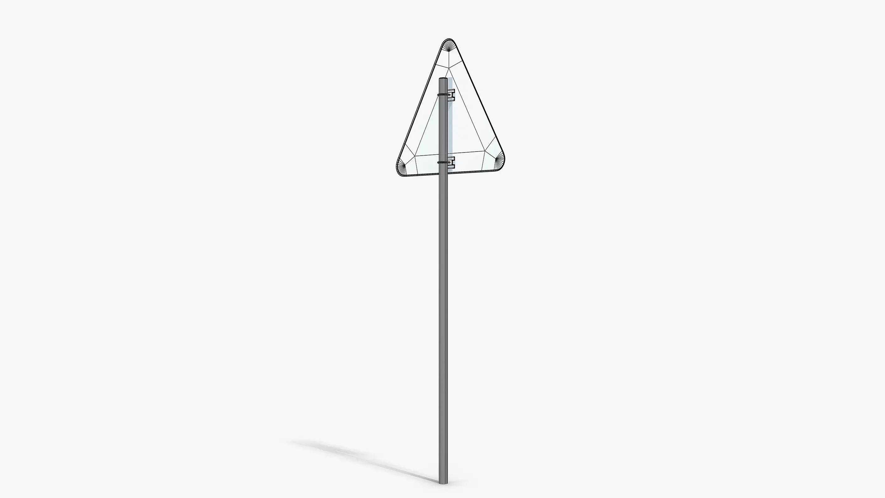 Slippery Road Sign Low-poly 3D model_8