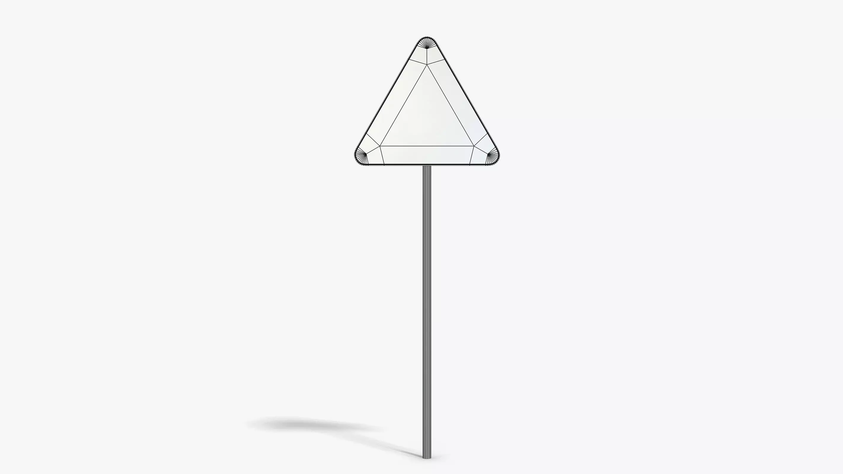 Slippery Road Sign Low-poly 3D model_6