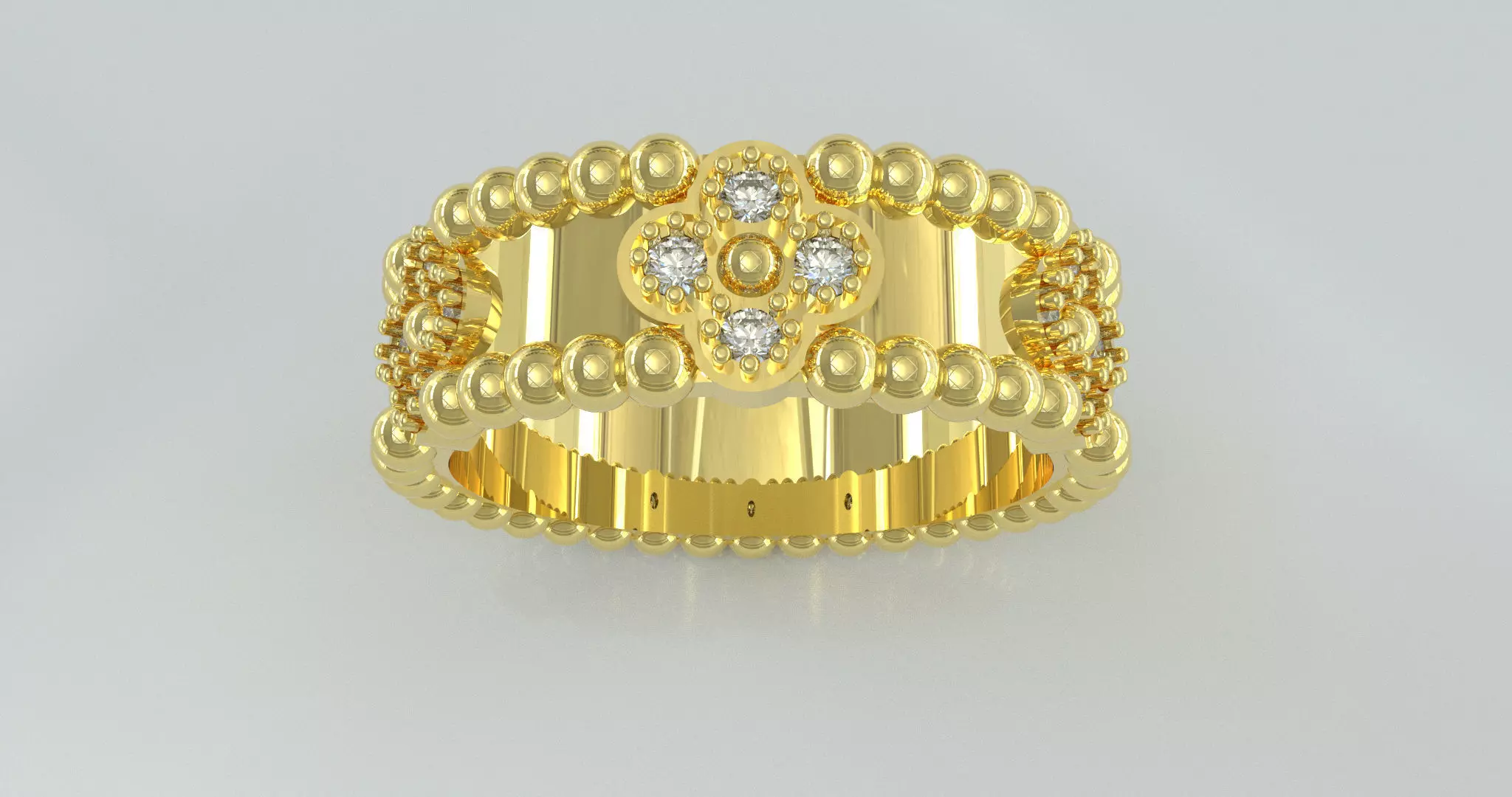 Diamonds ring  3D print model_0