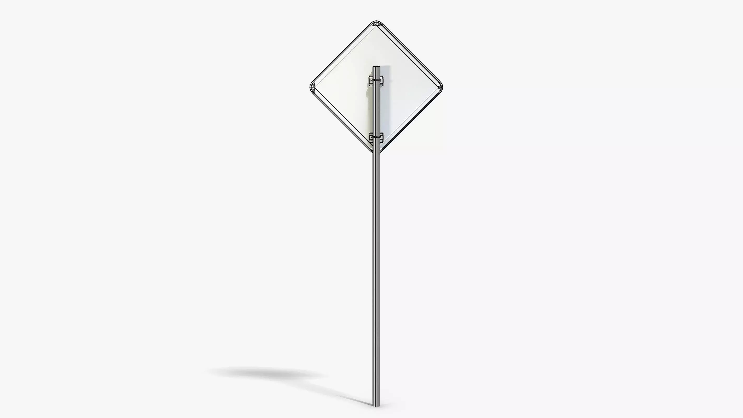 Damaged Traffic Jam Sign 3D model_9